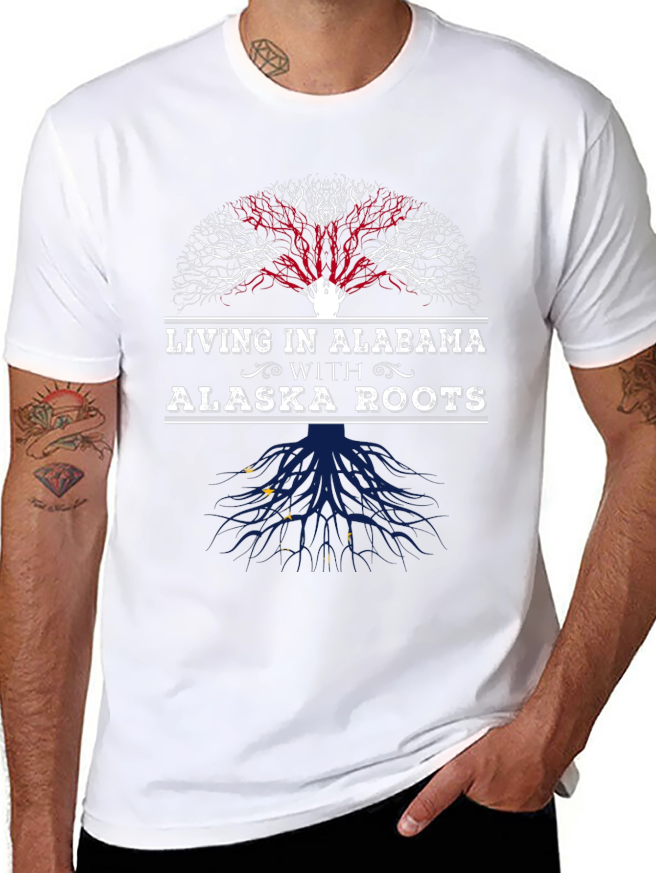 Alabama Living with Alaska Roots T-Shirt