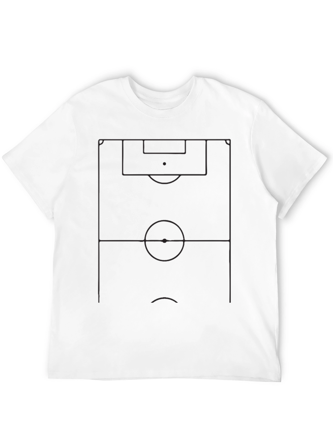 Soccer Field Graphic Tee - Black Cotton Comfort