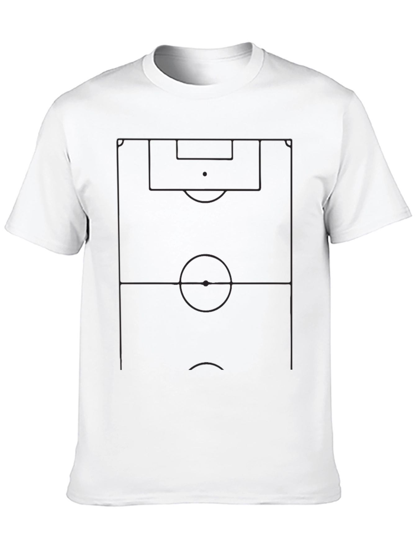 Soccer Field Graphic Tee - Black Cotton Comfort