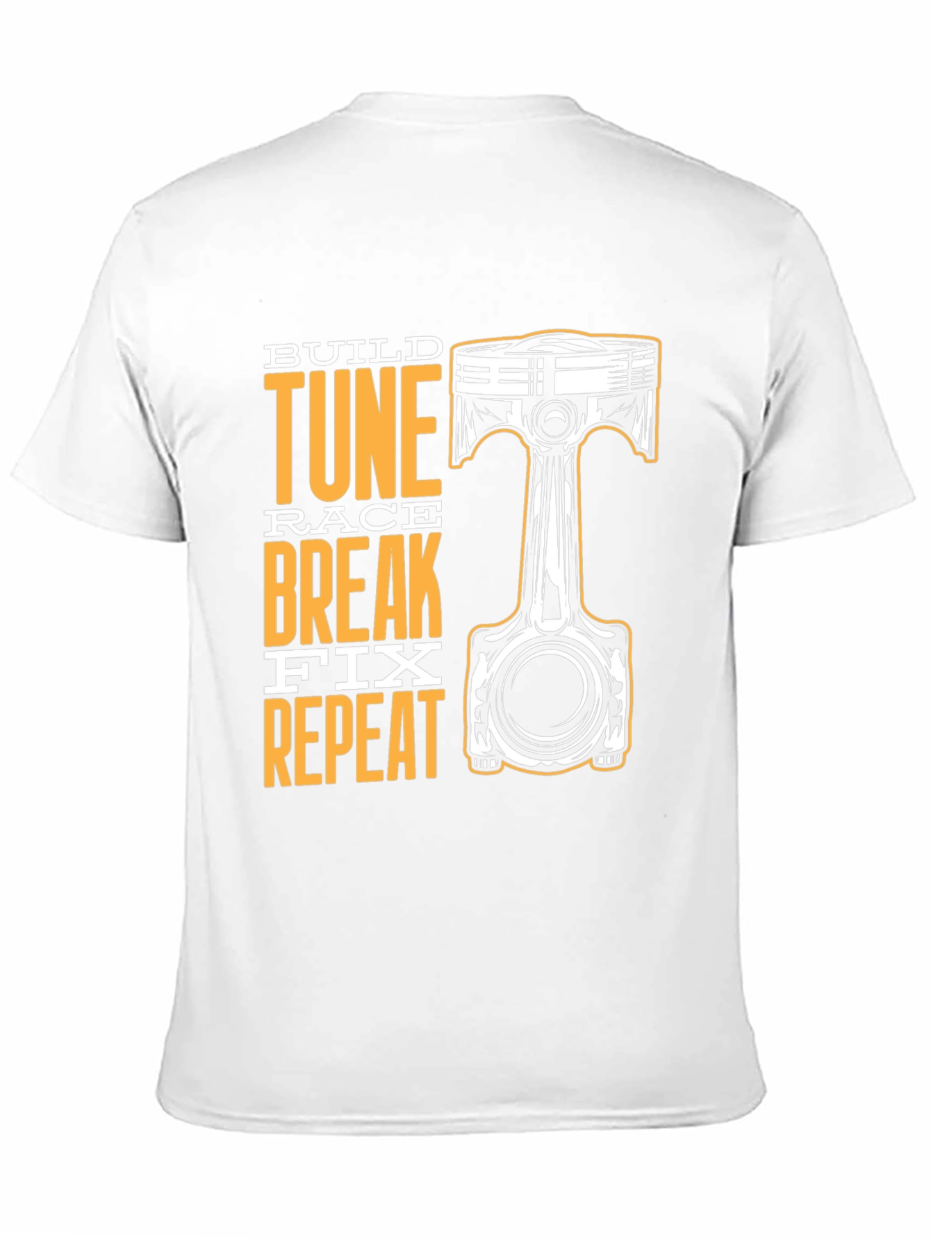 Build Tune Race Repeat Black Graphic T-Shirt