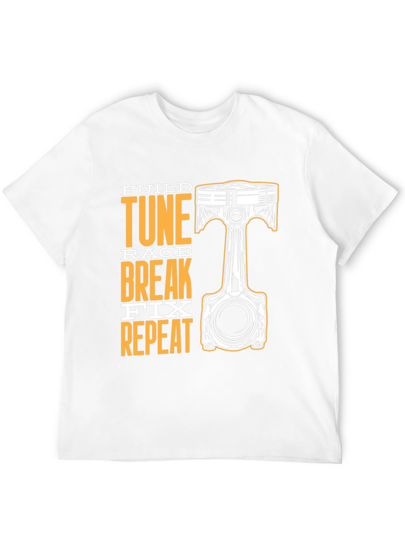 Build Tune Race Repeat Black Graphic T-Shirt