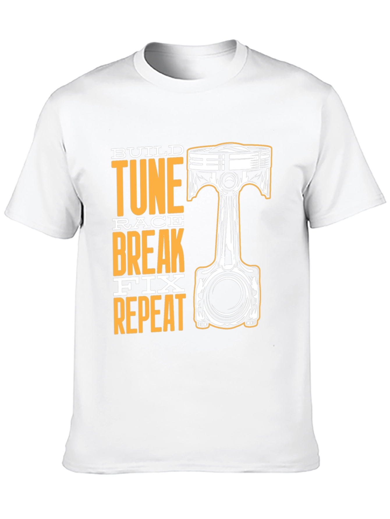Build Tune Race Repeat Black Graphic T-Shirt