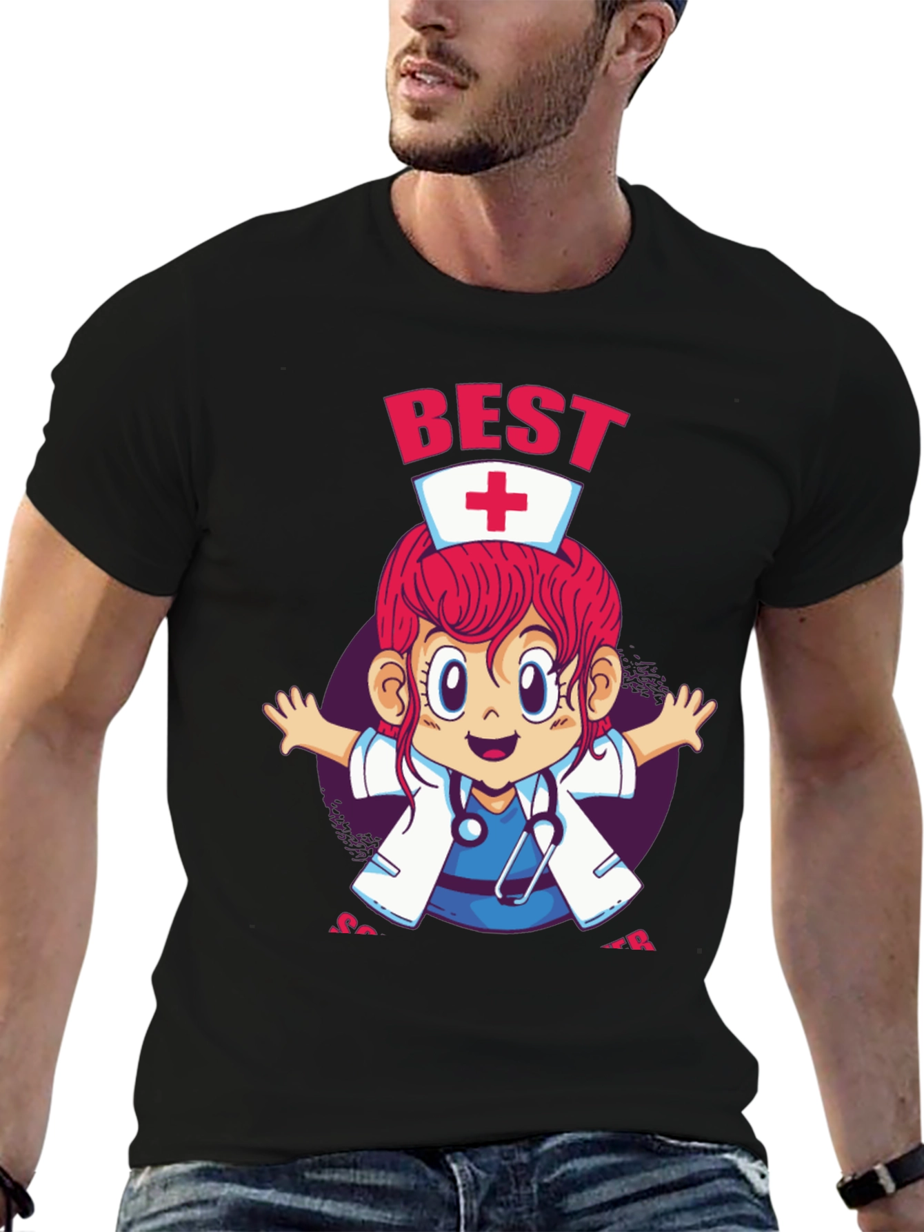 Best Nurse Ever Cartoon Graphic Tee