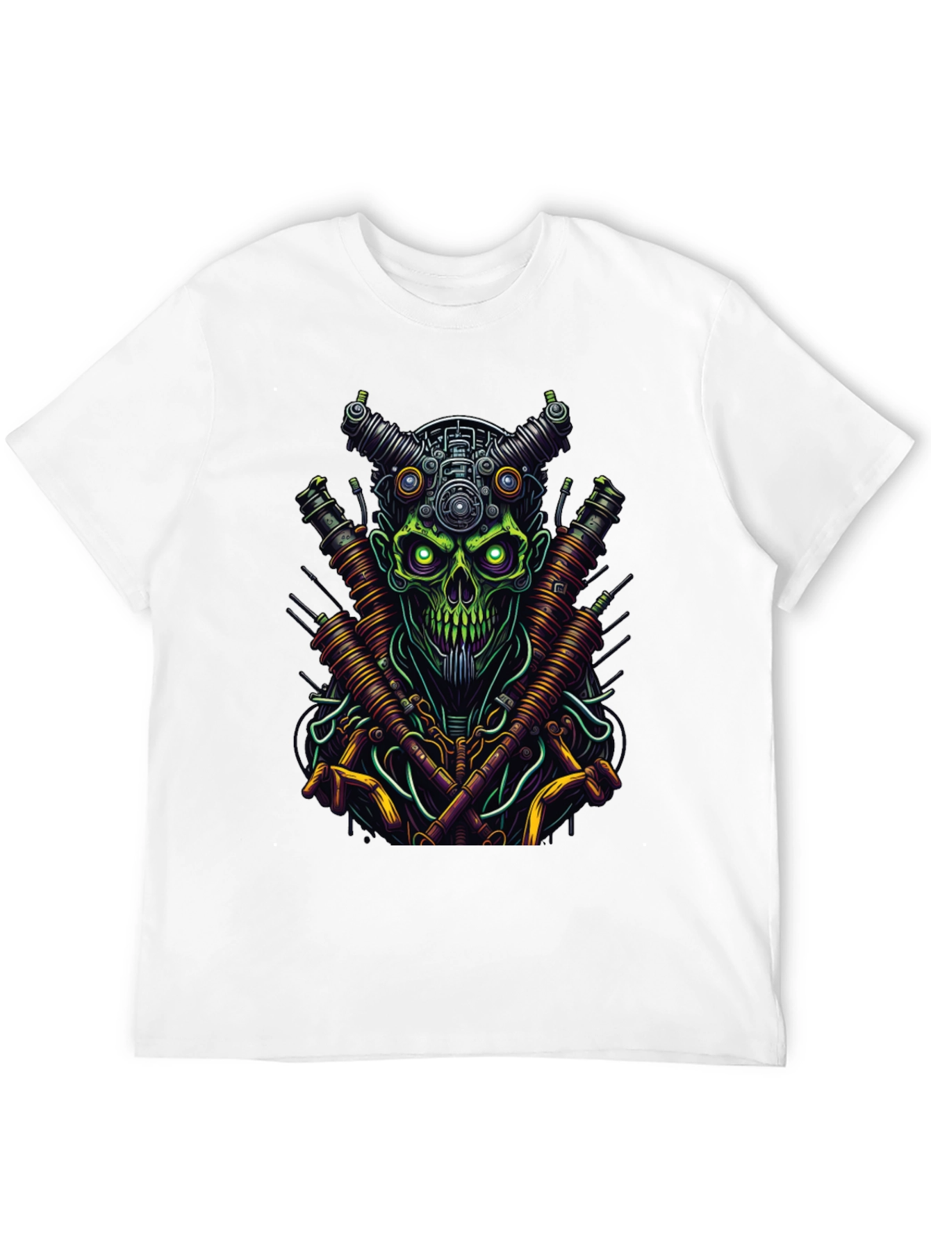 Steampunk Skull Graphic T-Shirt - Black