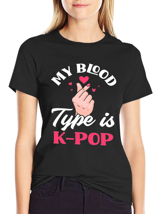 K-Pop Blood Type Graphic T-Shirt