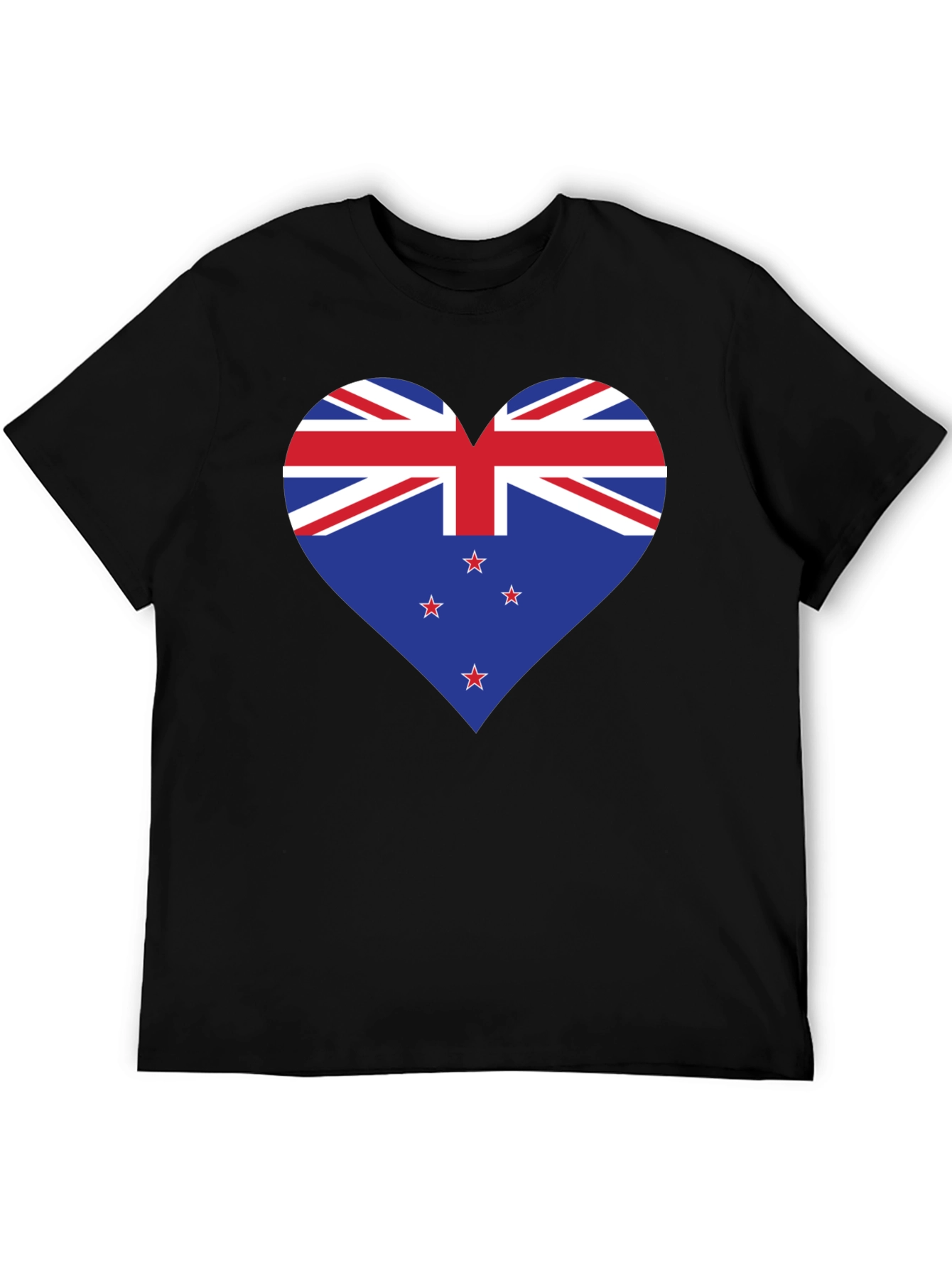 New Zealand Flag Heart Graphic T-Shirt