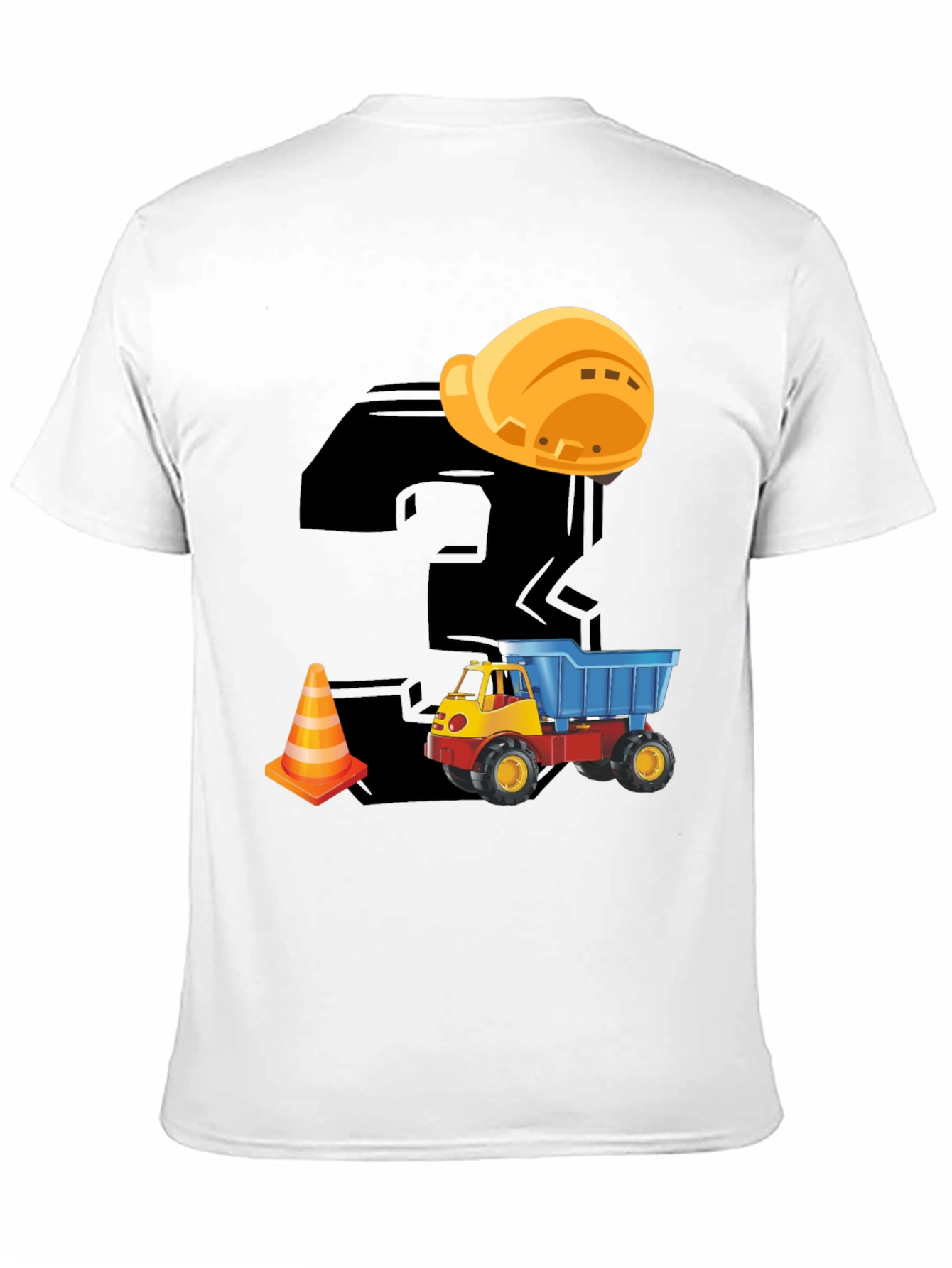 Construction Themed Birthday T-Shirt for Kids