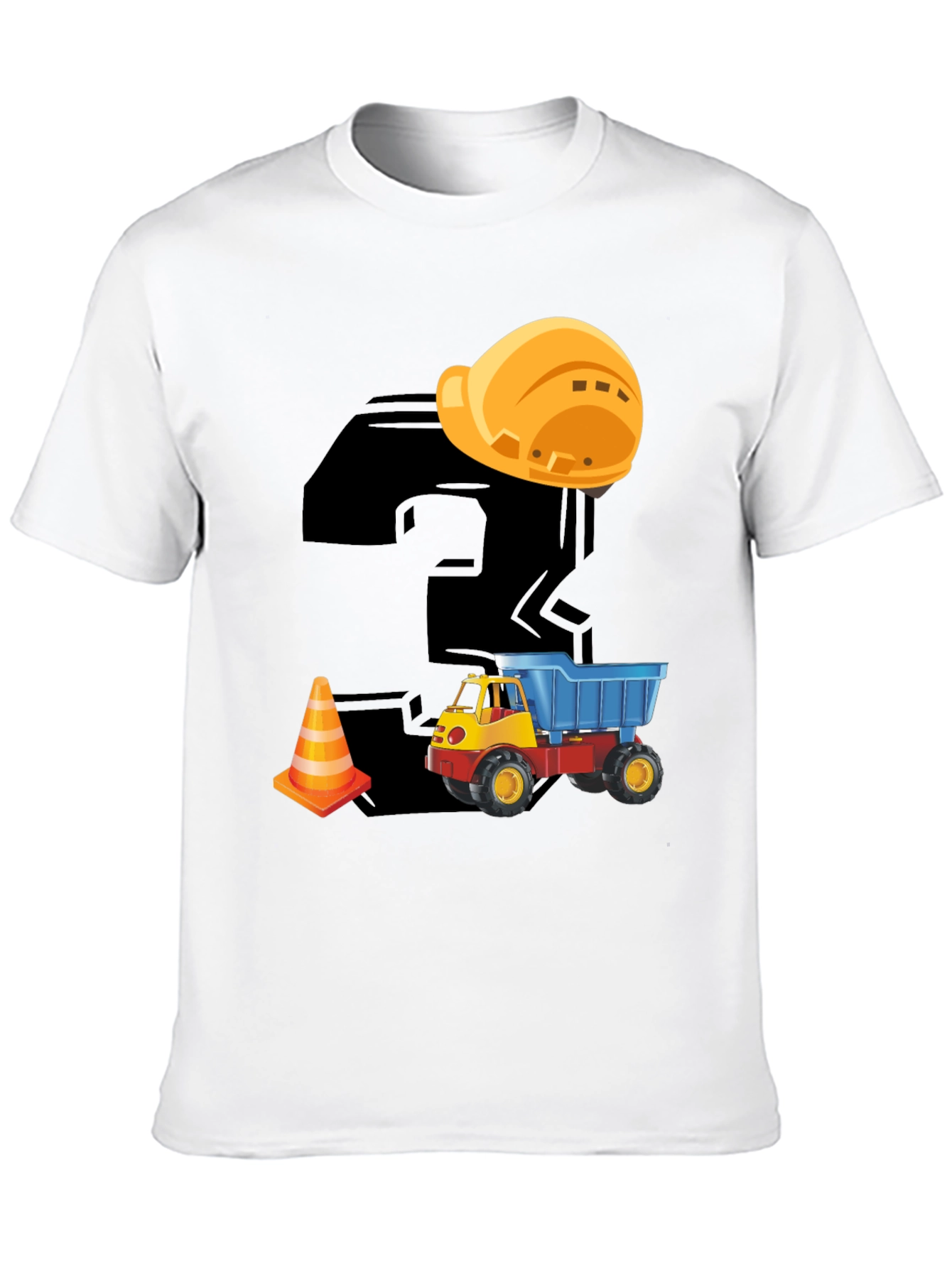 Construction Themed Birthday T-Shirt for Kids