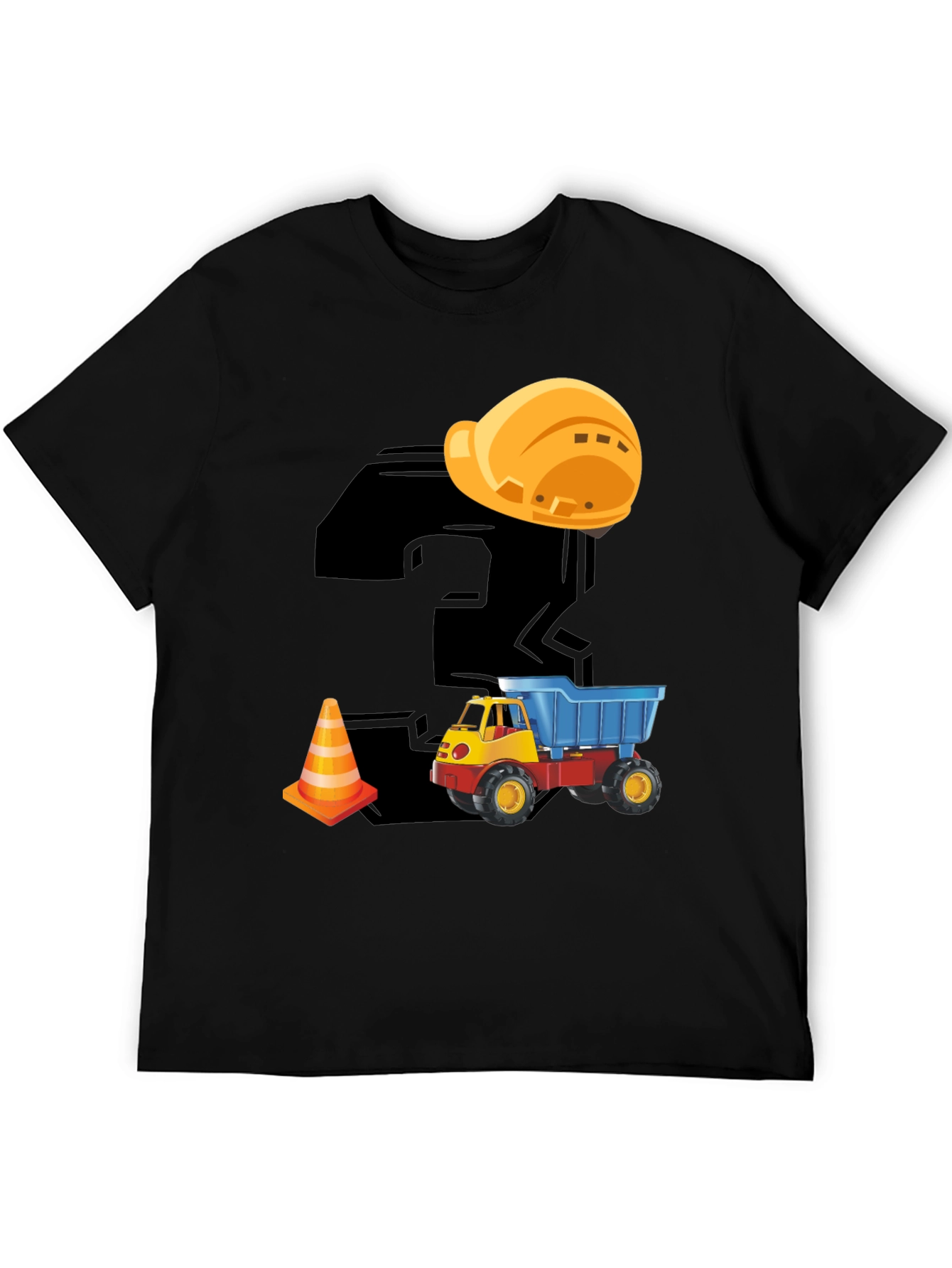 Construction Themed Birthday T-Shirt for Kids