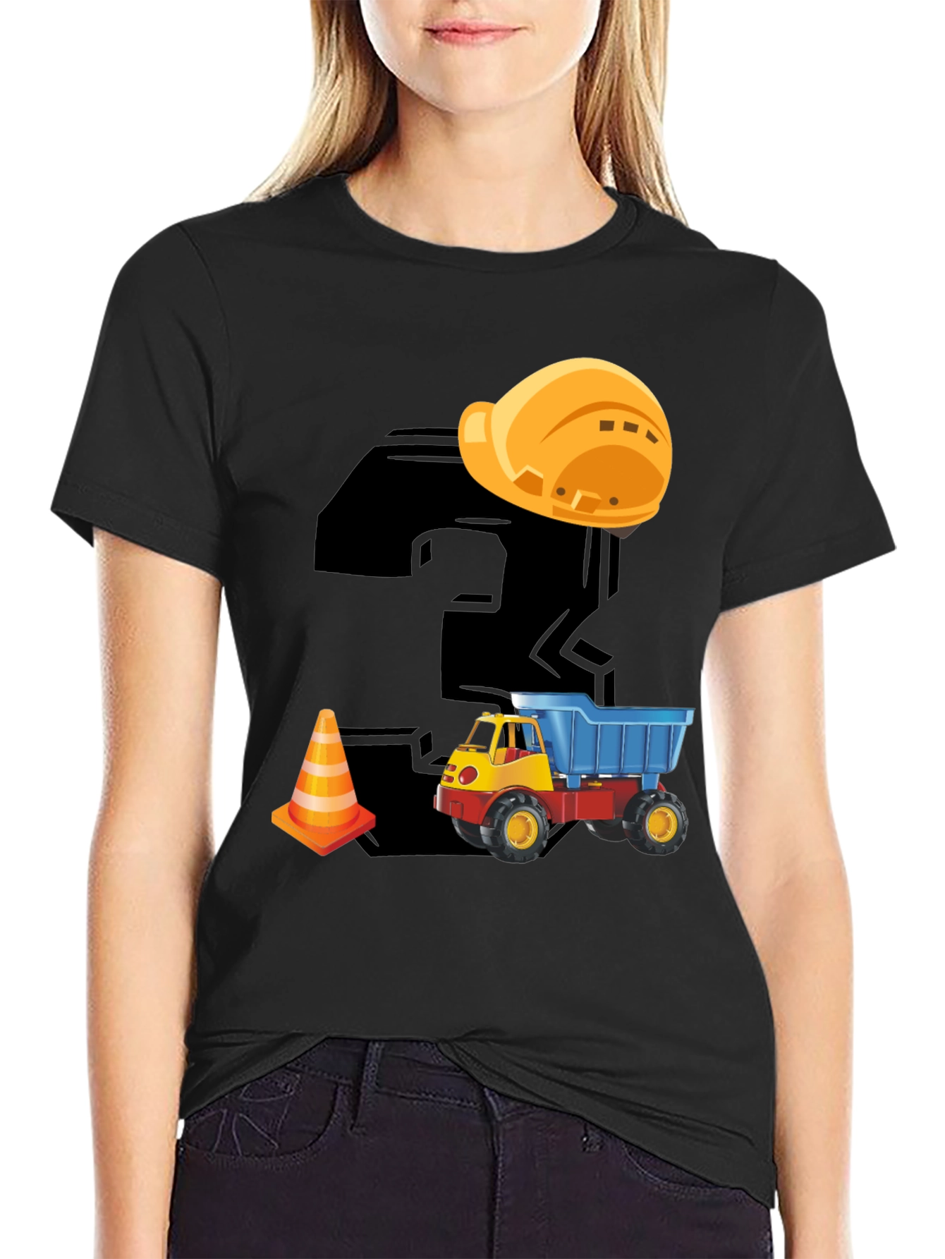 Construction Themed Birthday T-Shirt for Kids