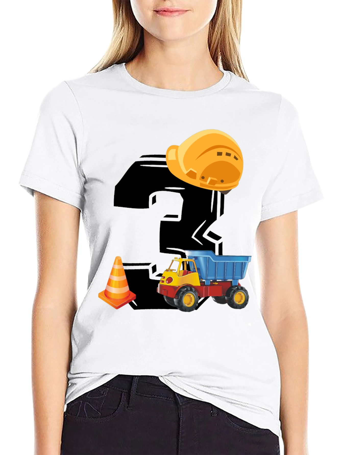Construction Themed Birthday T-Shirt for Kids