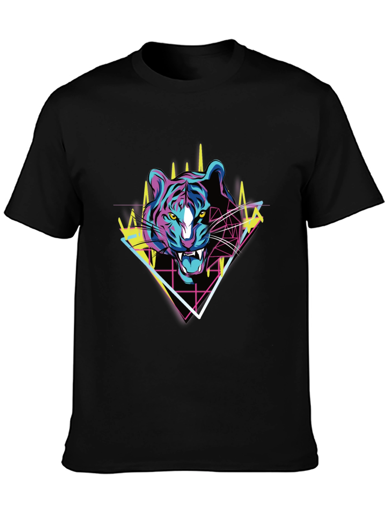 Retro Tiger Graphic Tee - Bold Animal Print T-Shirt