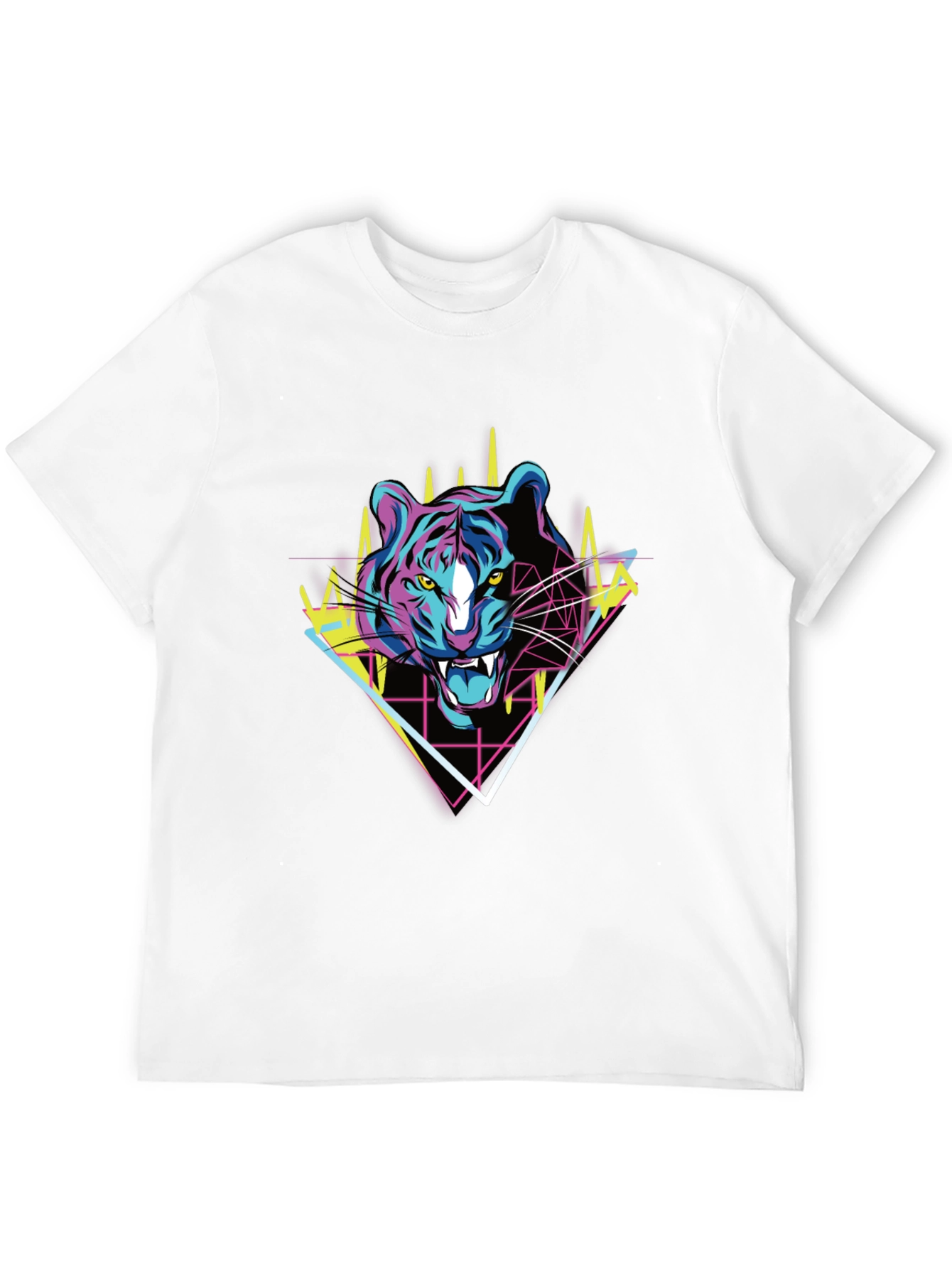 Retro Tiger Graphic Tee - Bold Animal Print T-Shirt