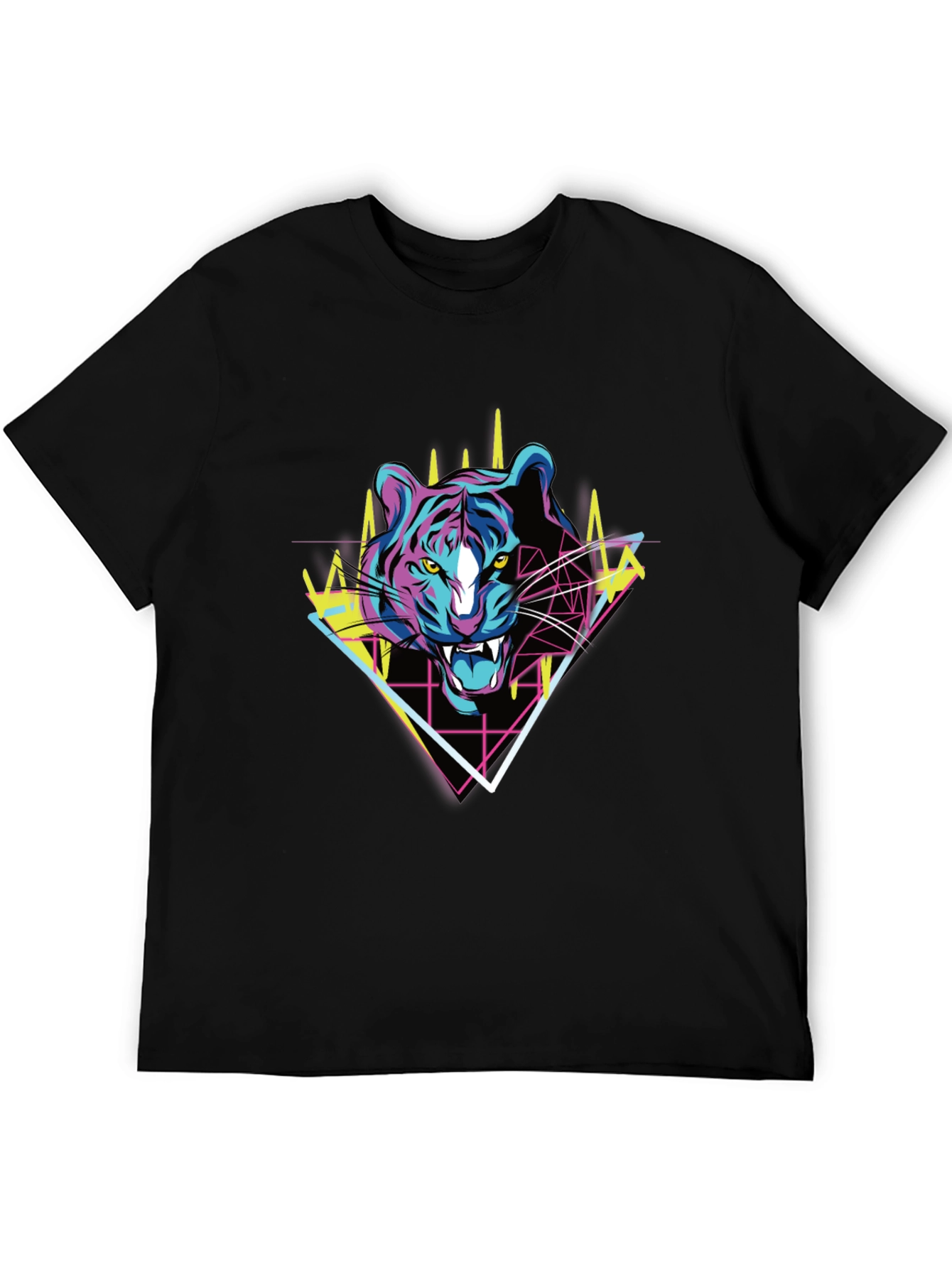 Retro Tiger Graphic Tee - Bold Animal Print T-Shirt