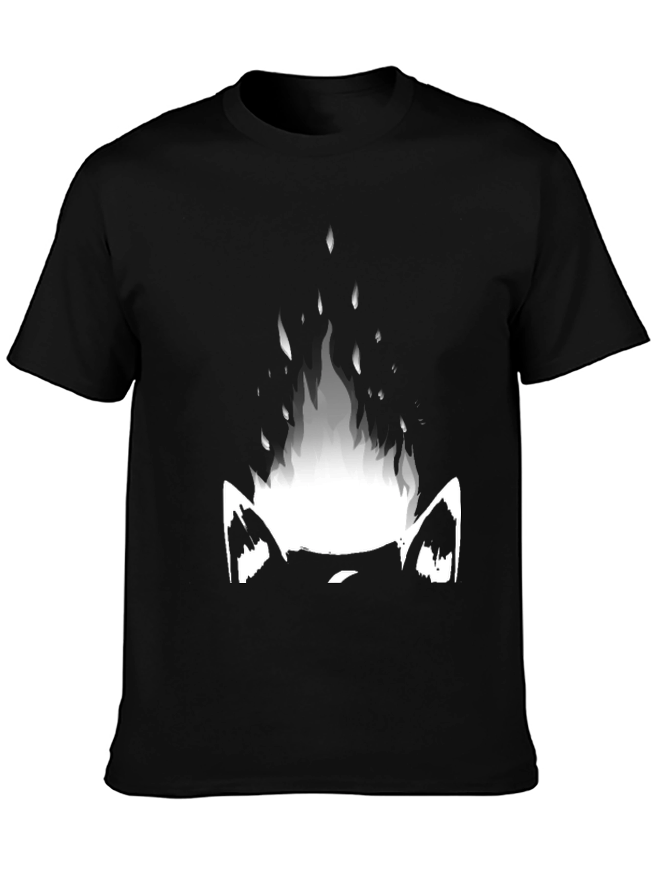 Mystic Cat Flame Graphic Tee - Black