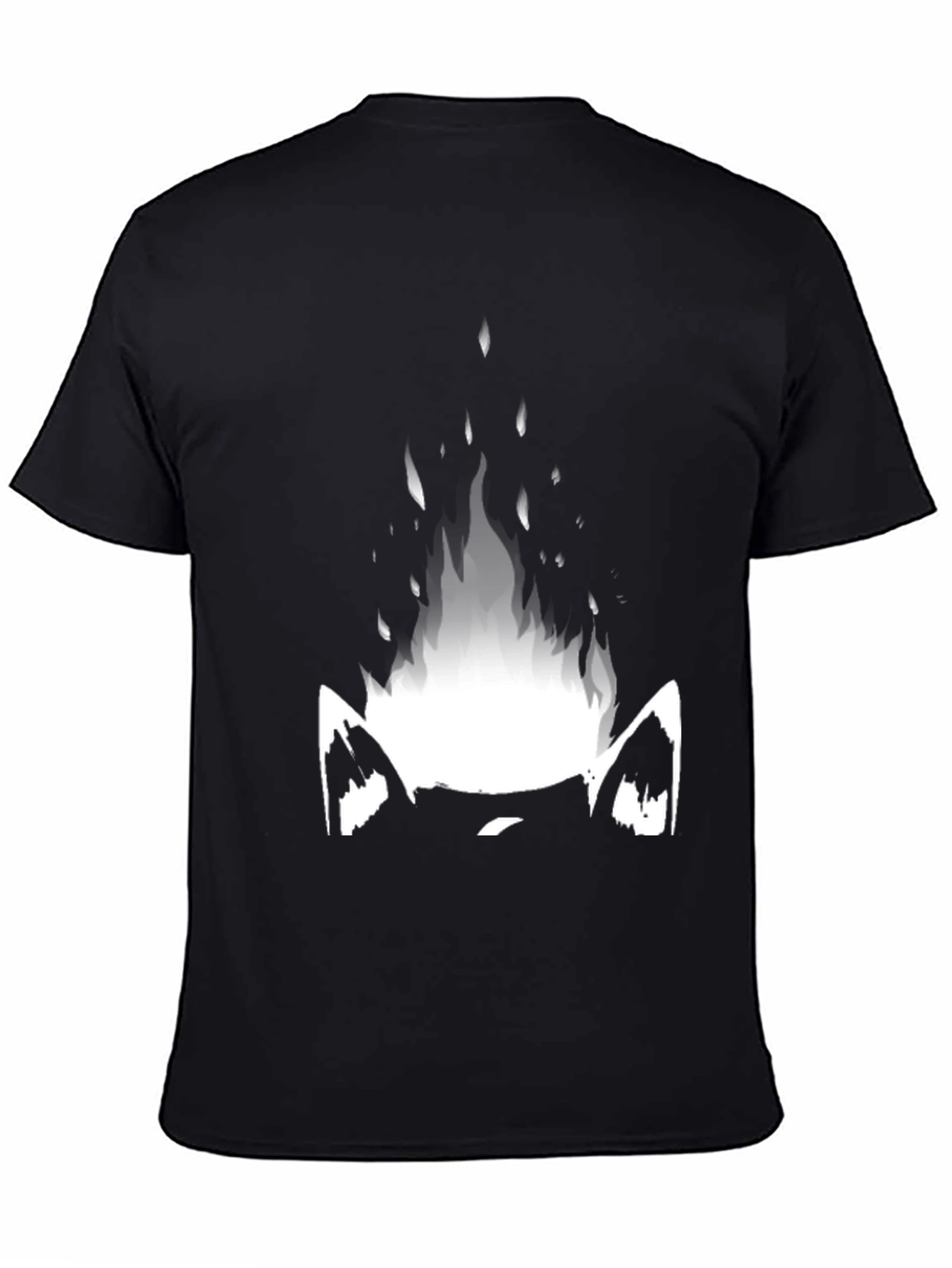 Mystic Cat Flame Graphic Tee - Black