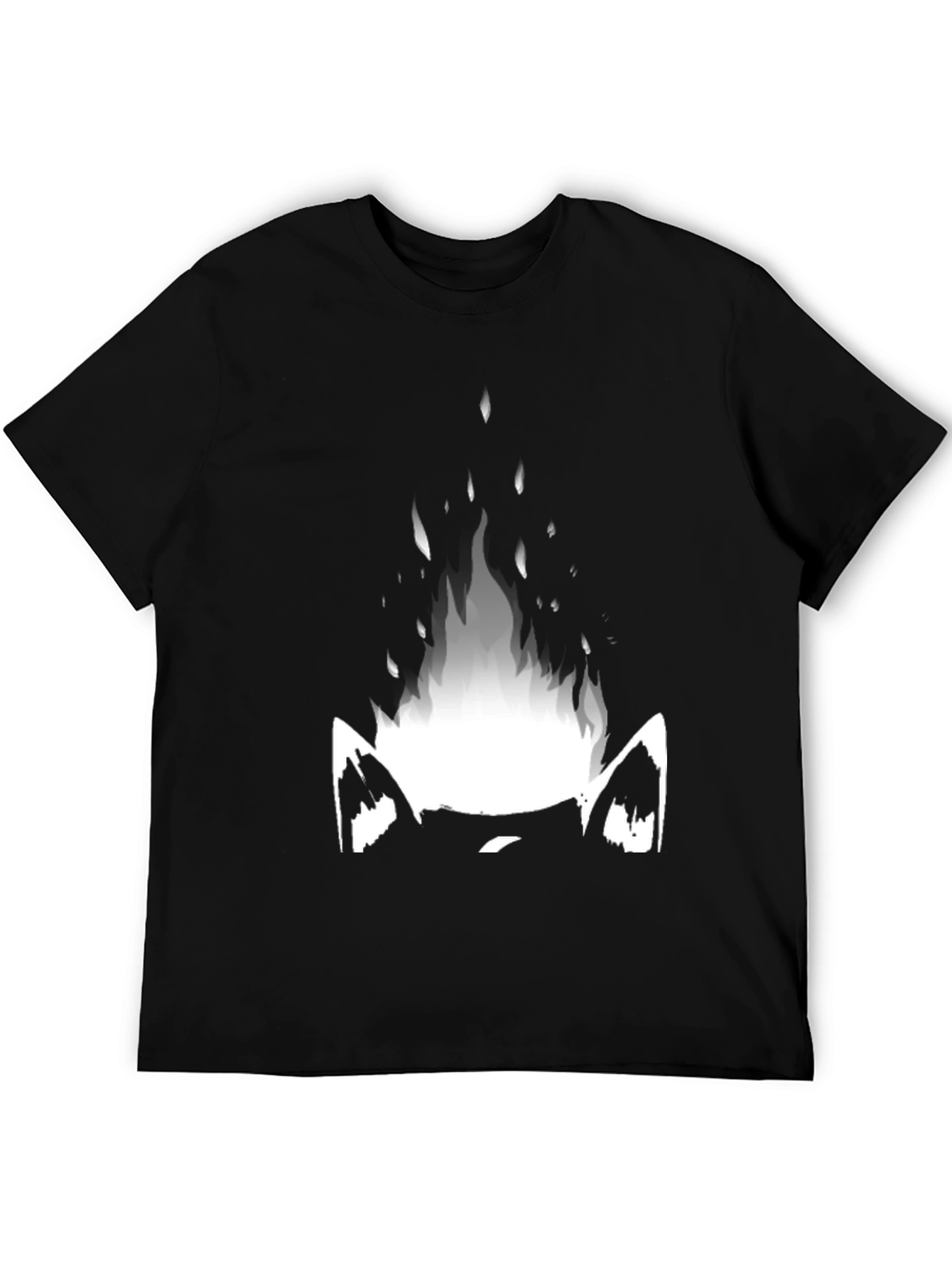 Mystic Cat Flame Graphic Tee - Black