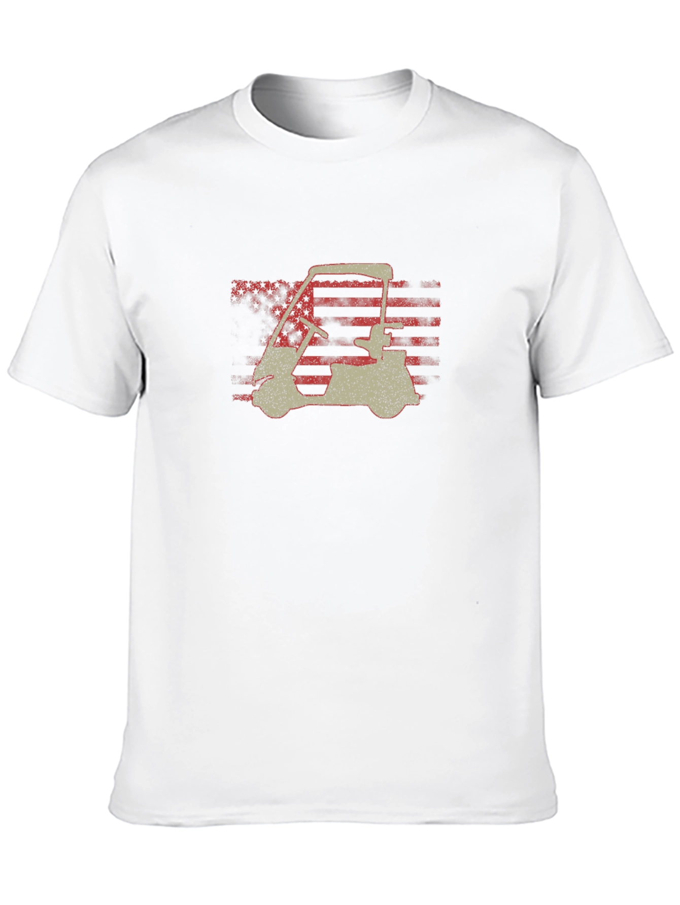 Golf Cart American Flag Graphic Tee - Patriotic Style