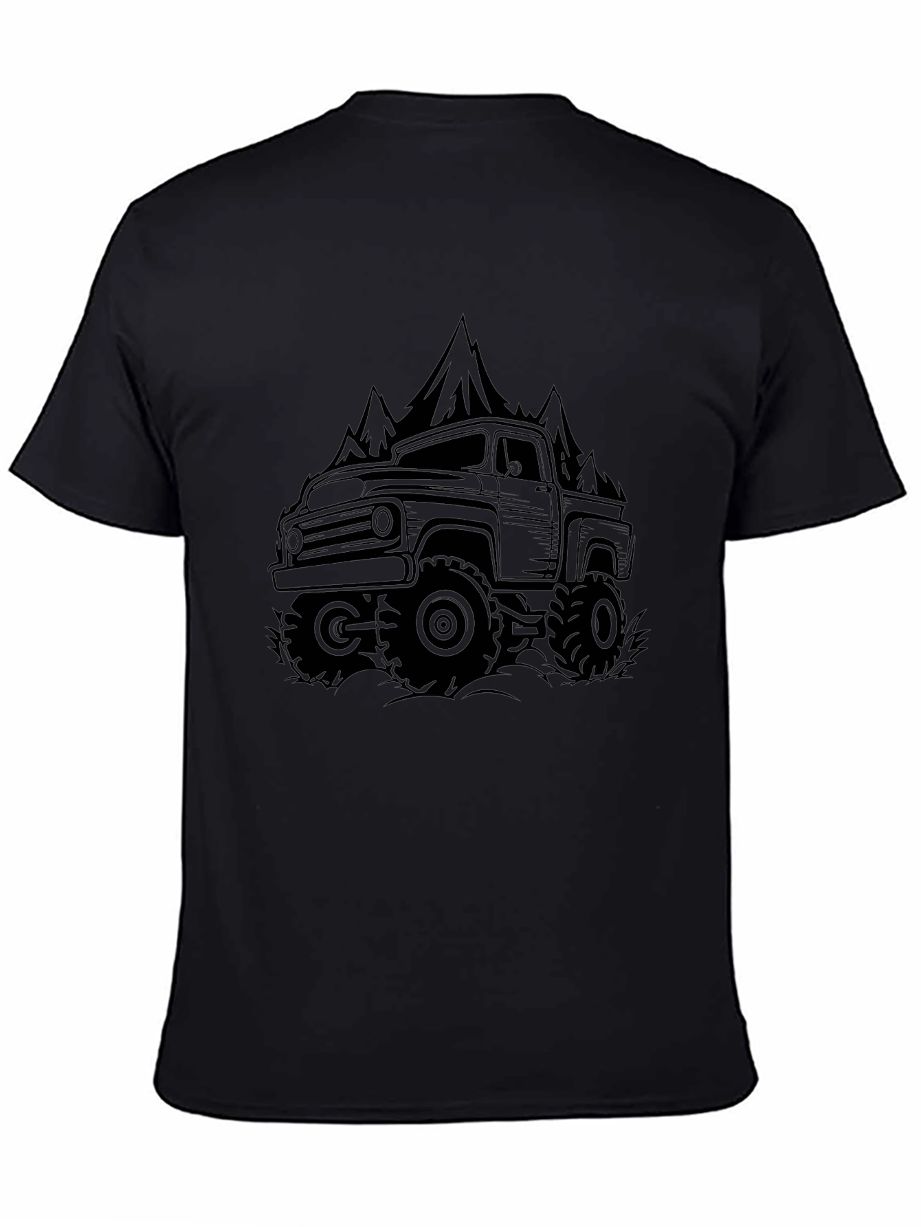 Off-Road Truck & Mountain Graphic Tee - Black