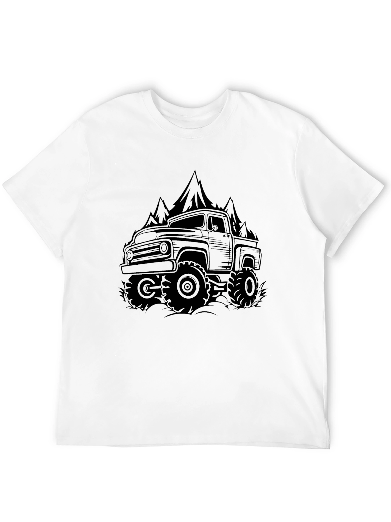 Off-Road Truck & Mountain Graphic Tee - Black