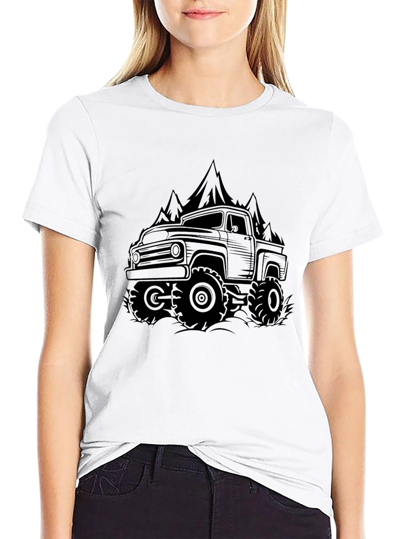 Off-Road Truck & Mountain Graphic Tee - Black
