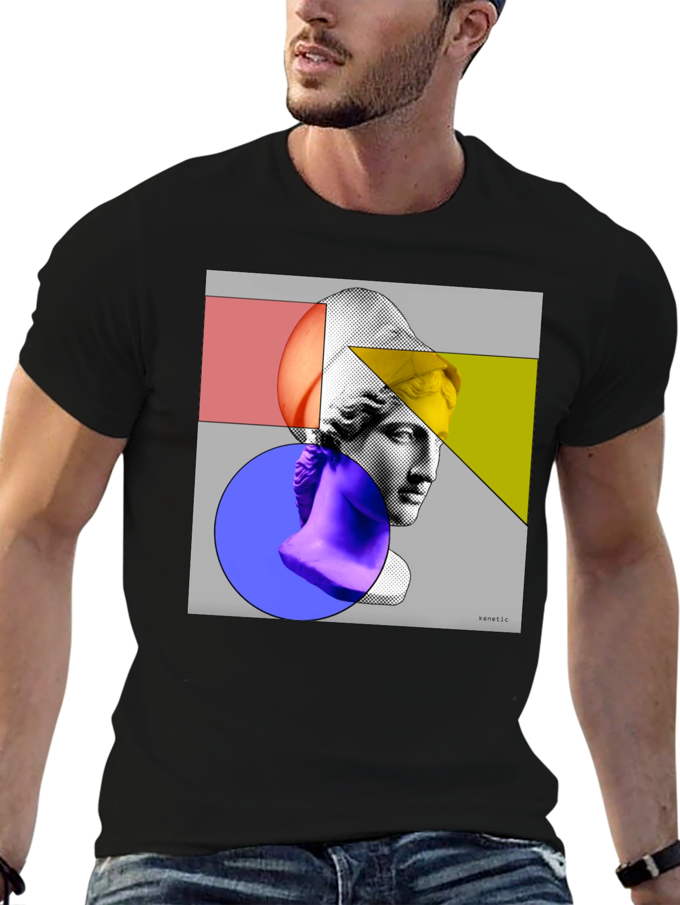 Abstract Art Apollo Black Graphic Tee