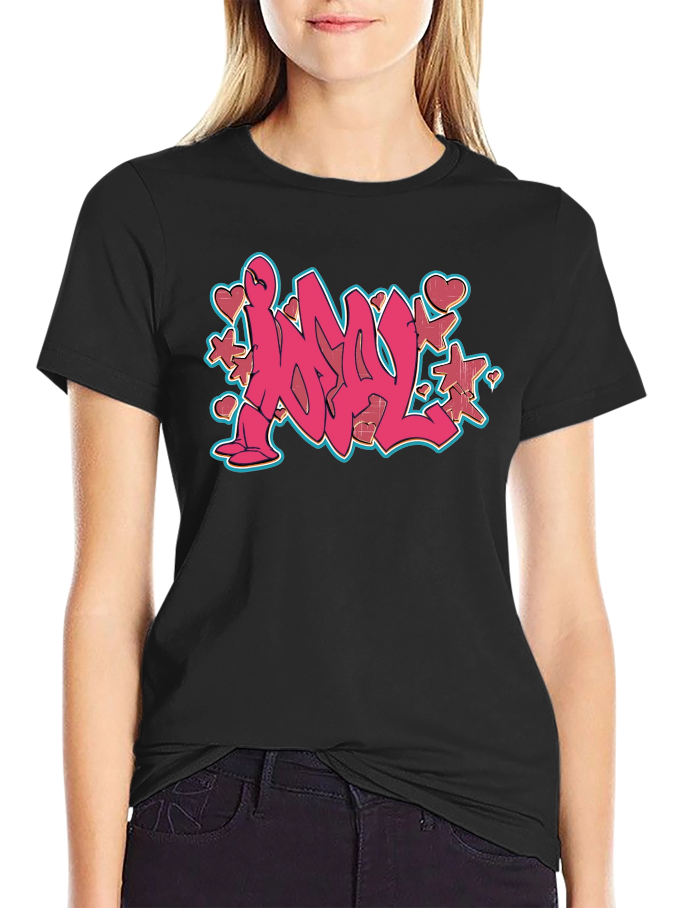 Graffiti Style Black T-Shirt