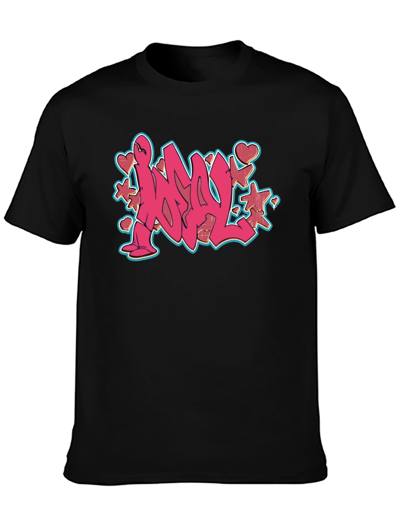 Graffiti Style Black T-Shirt