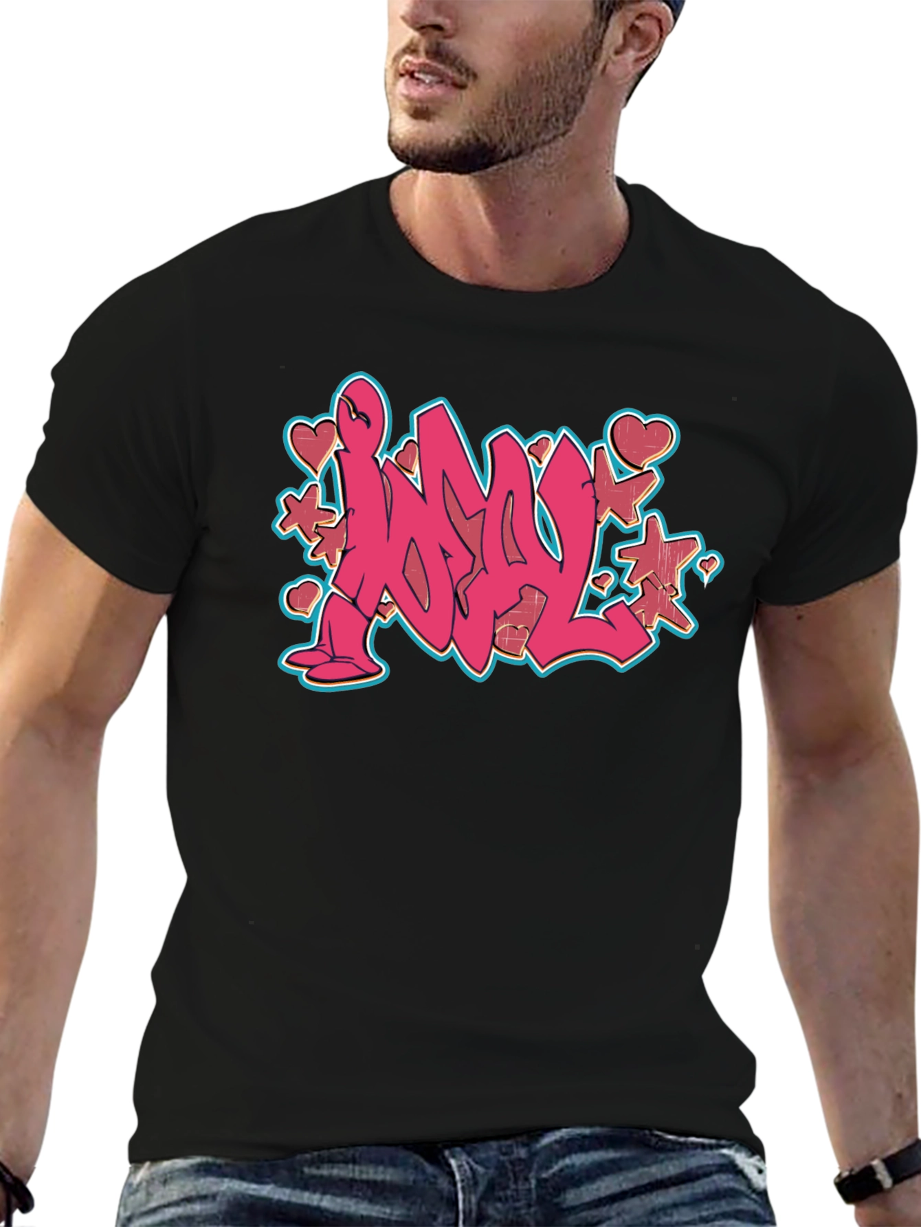 Graffiti Style Black T-Shirt