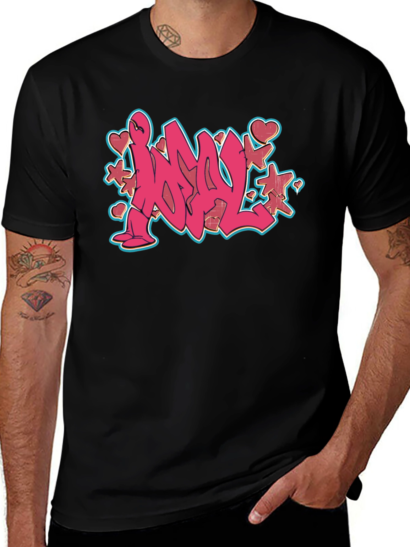Graffiti Style Black T-Shirt
