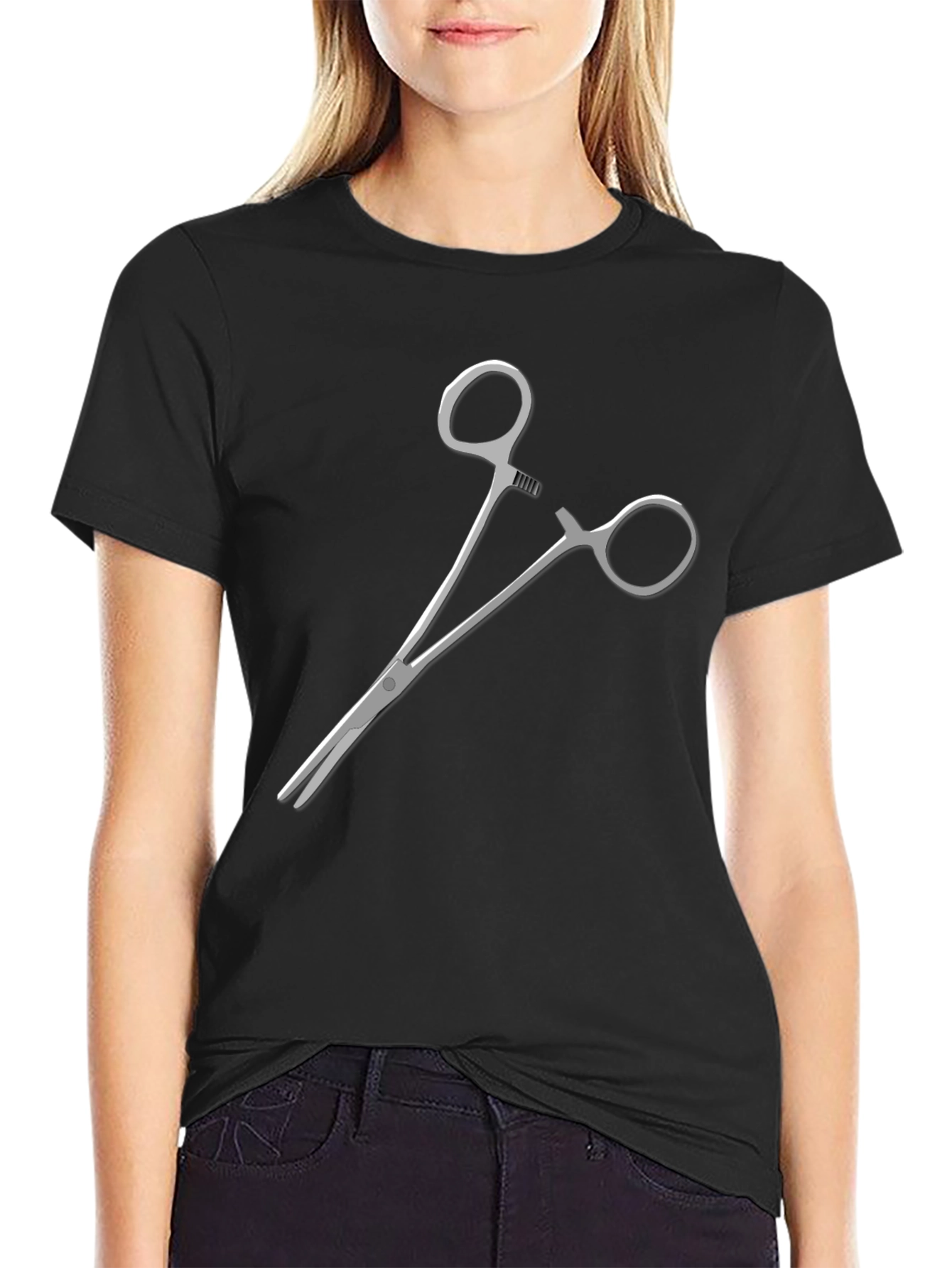 Surgical Clamp Graphic Tee - Black Cotton Blend