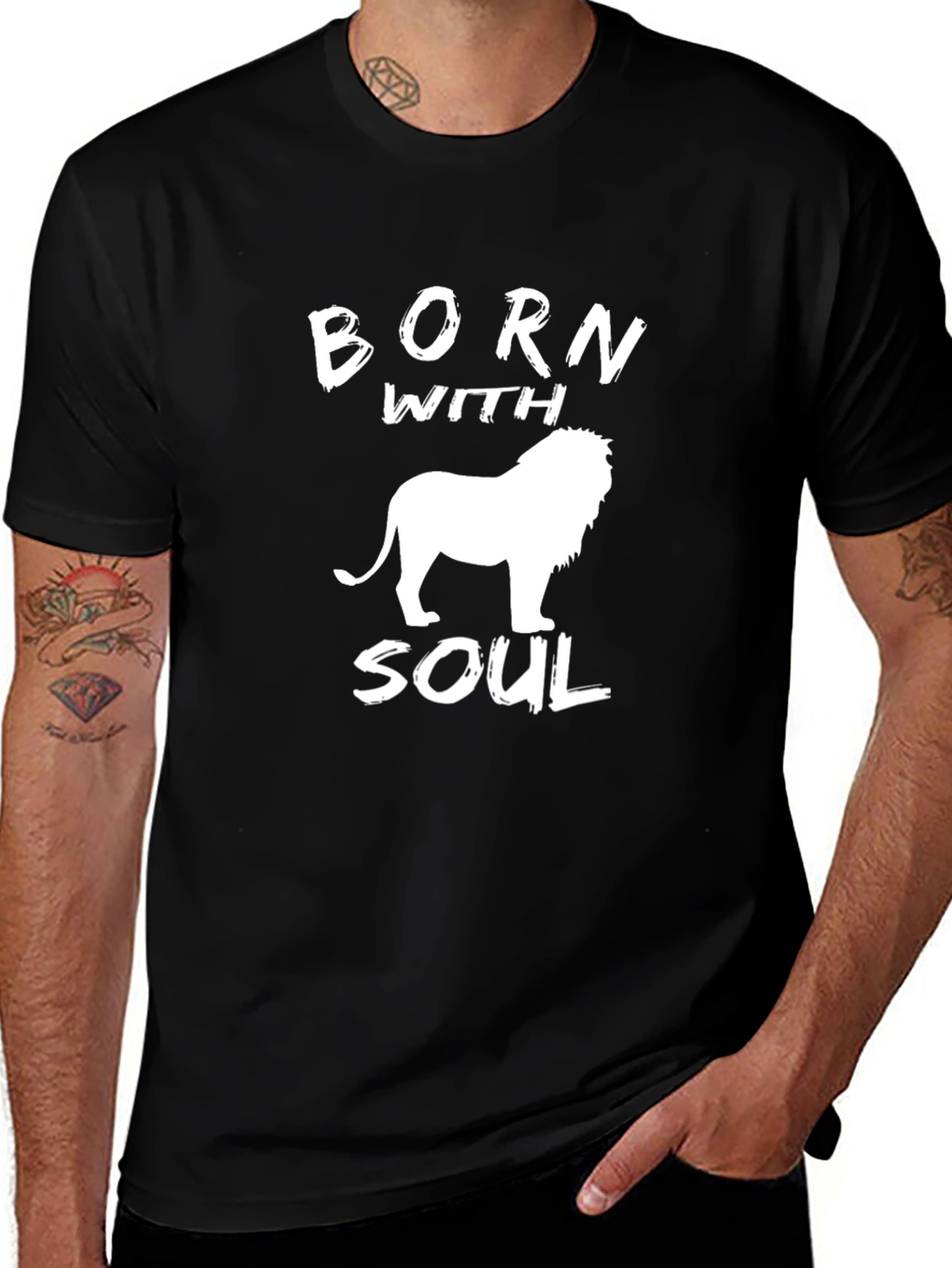 Born With Soul Lion Graphic T-Shirt