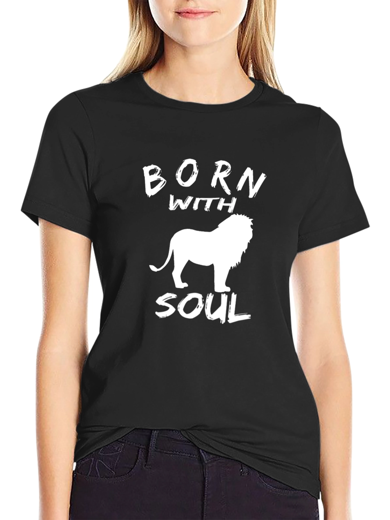 Born With Soul Lion Graphic T-Shirt