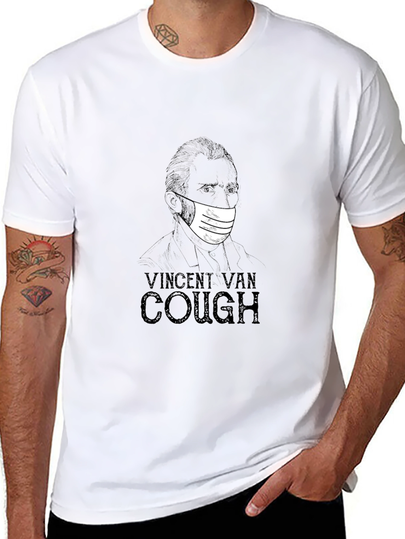 Vincent Van Cough Graphic T-Shirt - Black