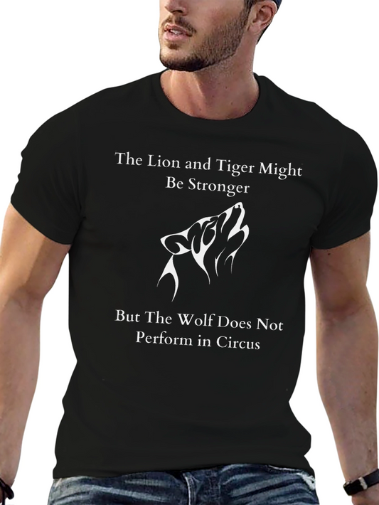 Wolf Circus Graphic T-Shirt - Lion and Tiger Inspired Tee