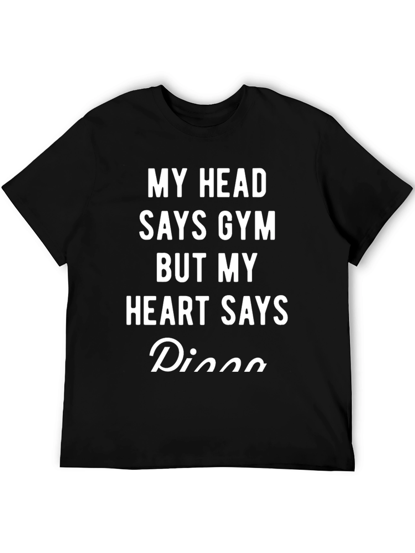 Funny Gym Pizza T-Shirt - Black Cotton Tee