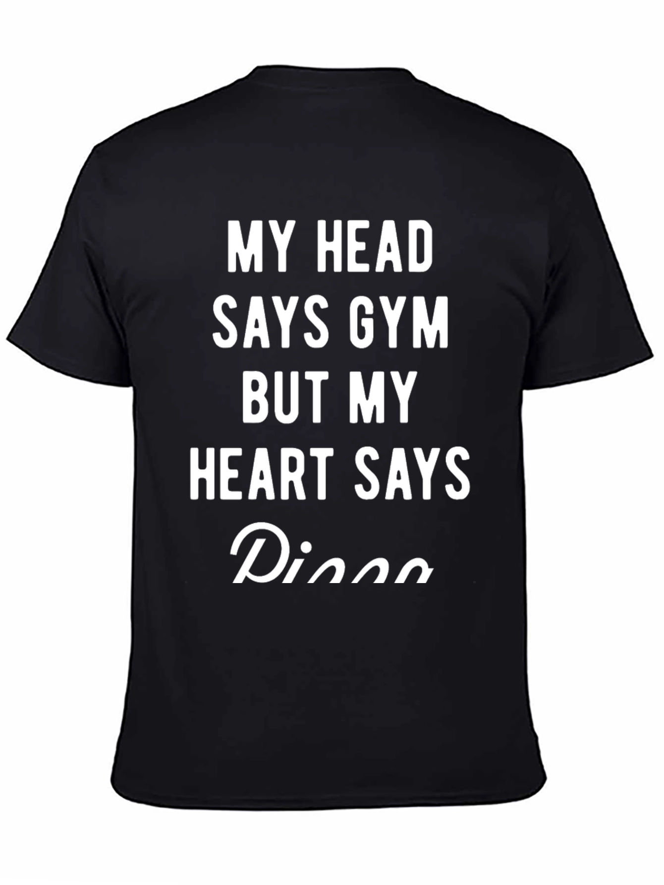 Funny Gym Pizza T-Shirt - Black Cotton Tee