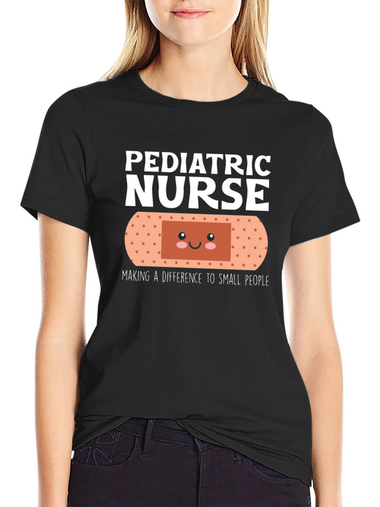 Pediatric Nurse T-Shirt Cute Bandage Design