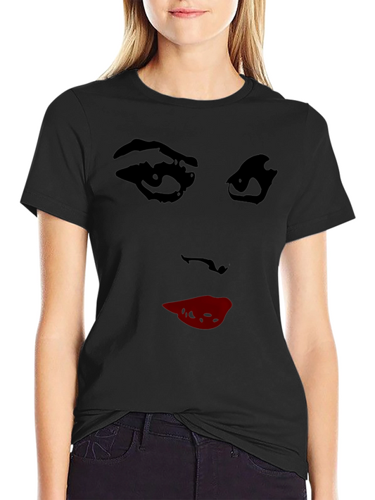 Abstract Face Graphic Tee - Stylish Crew Neck T-Shirt