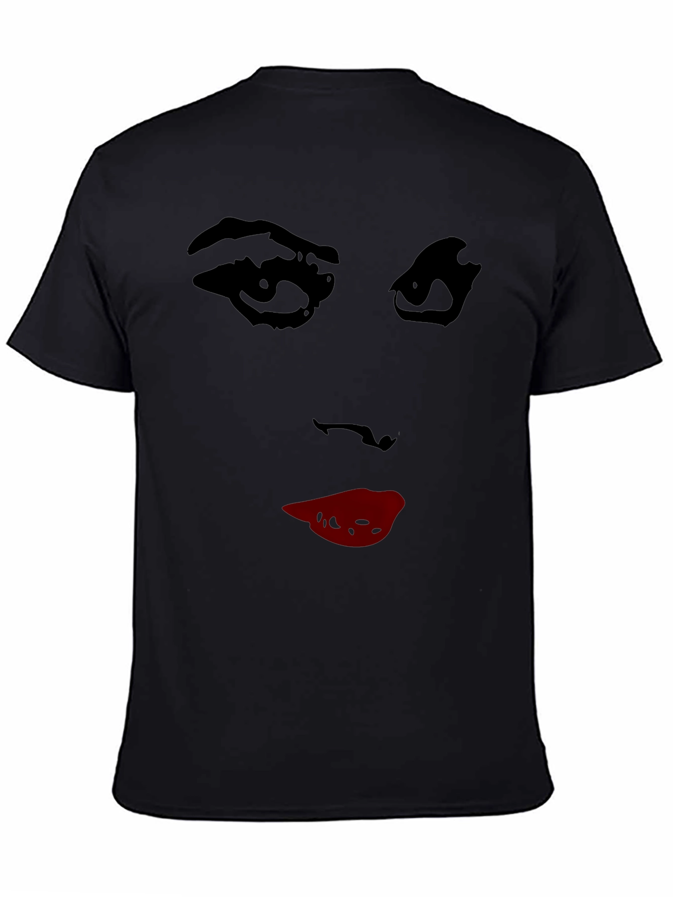 Abstract Face Graphic Tee - Stylish Crew Neck T-Shirt