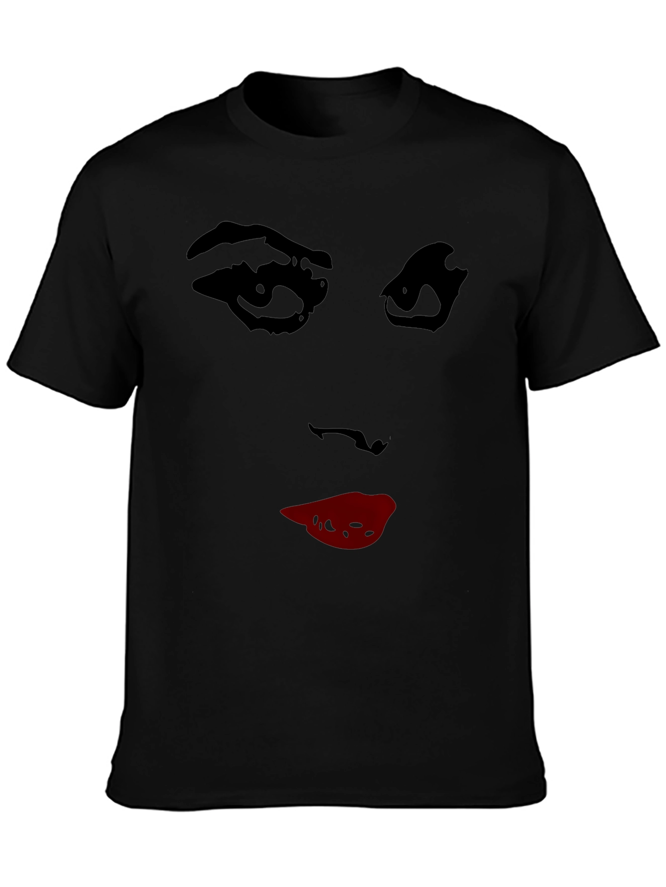 Abstract Face Graphic Tee - Stylish Crew Neck T-Shirt