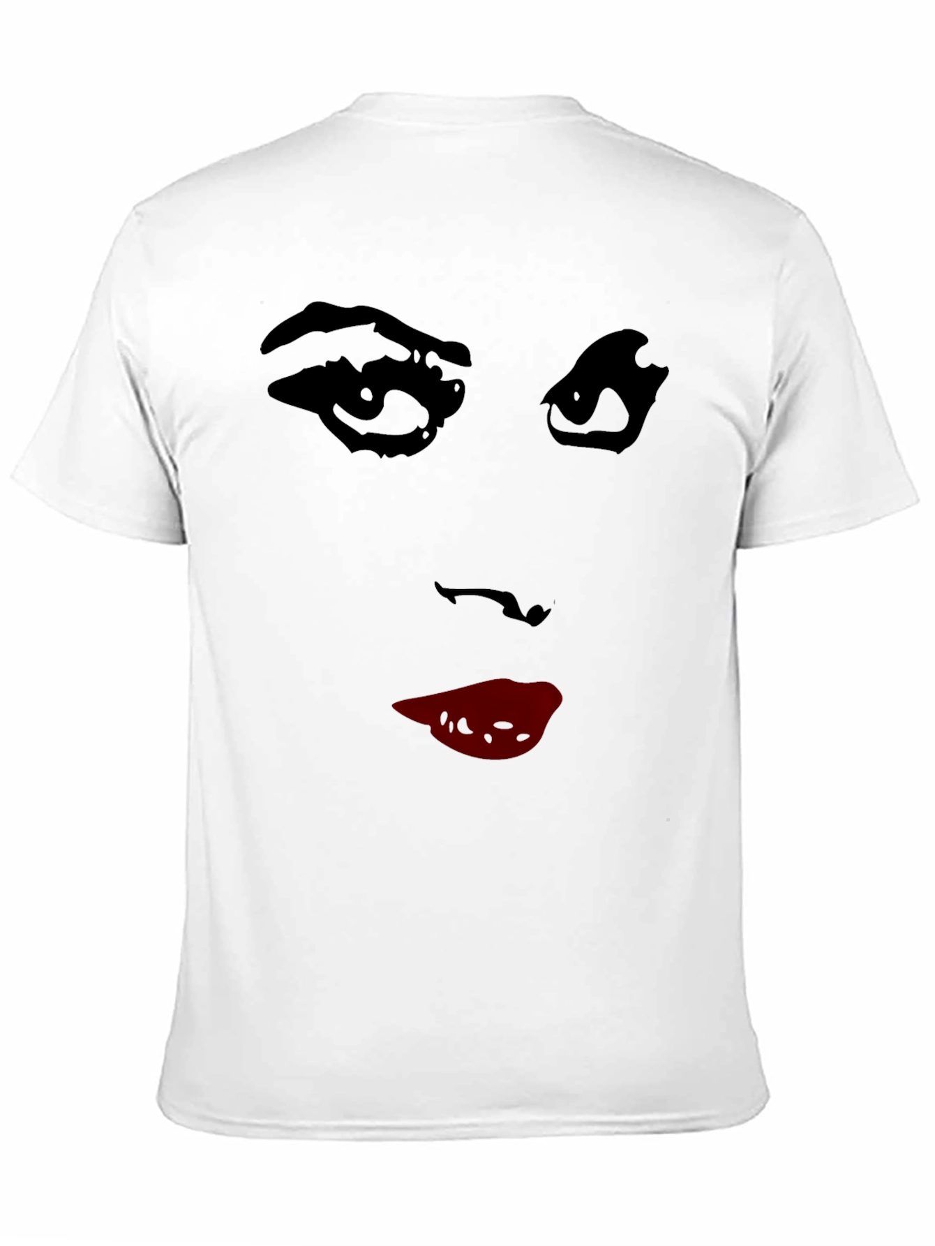 Abstract Face Graphic Tee - Stylish Crew Neck T-Shirt