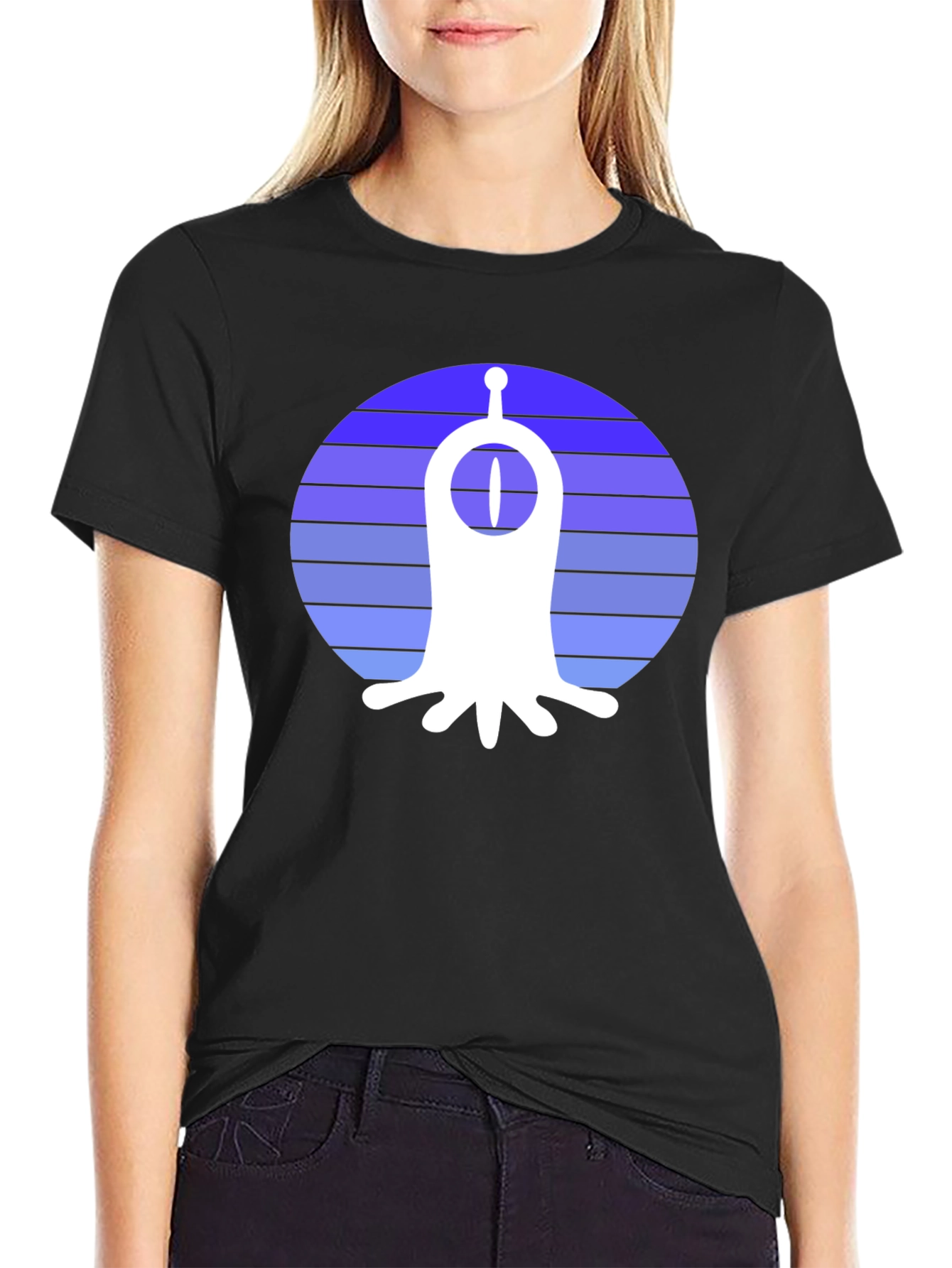 Retro Alien Graphic T-Shirt - Black