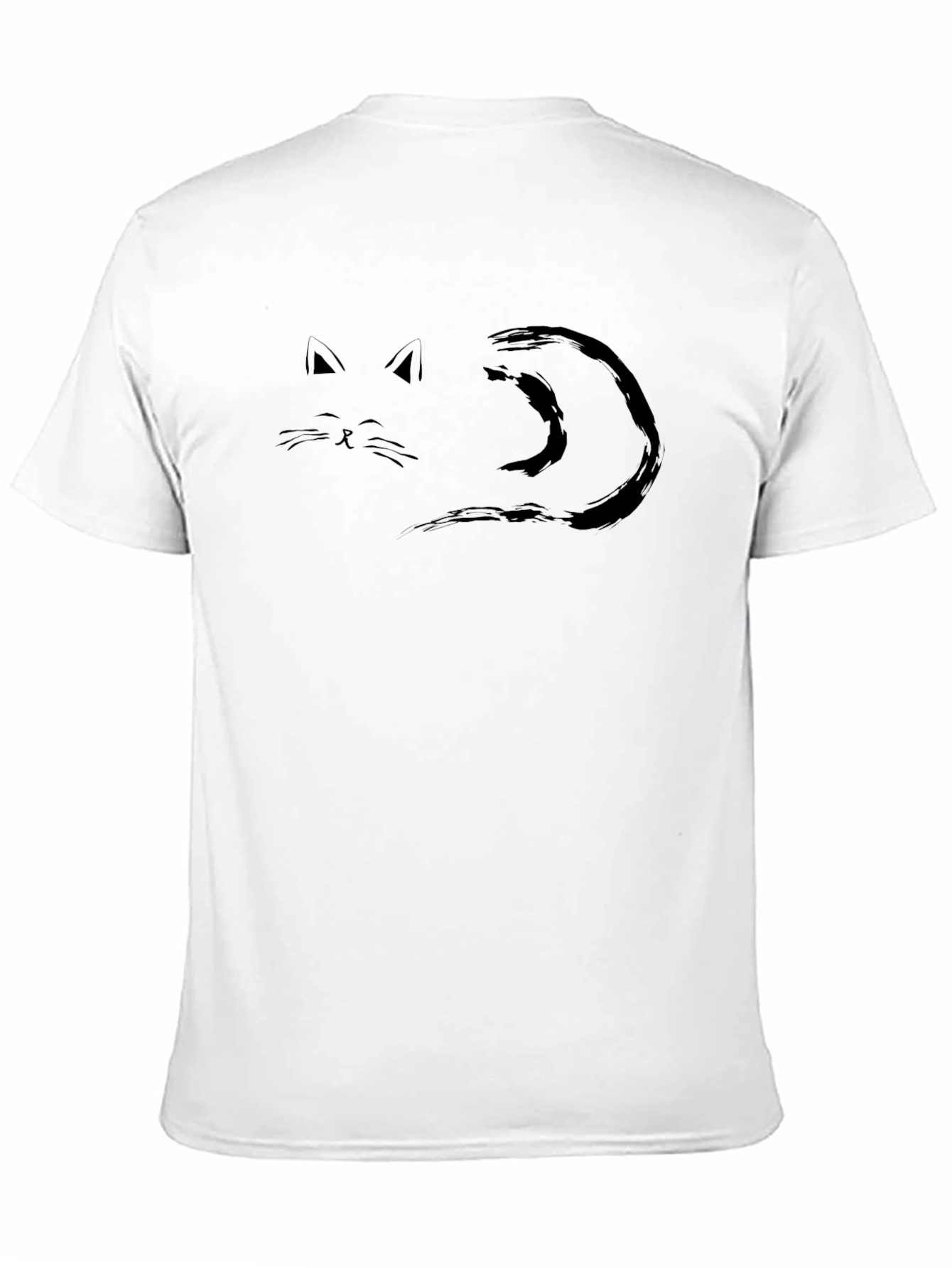 Minimalist Cat Graphic Tee - Black T-Shirt