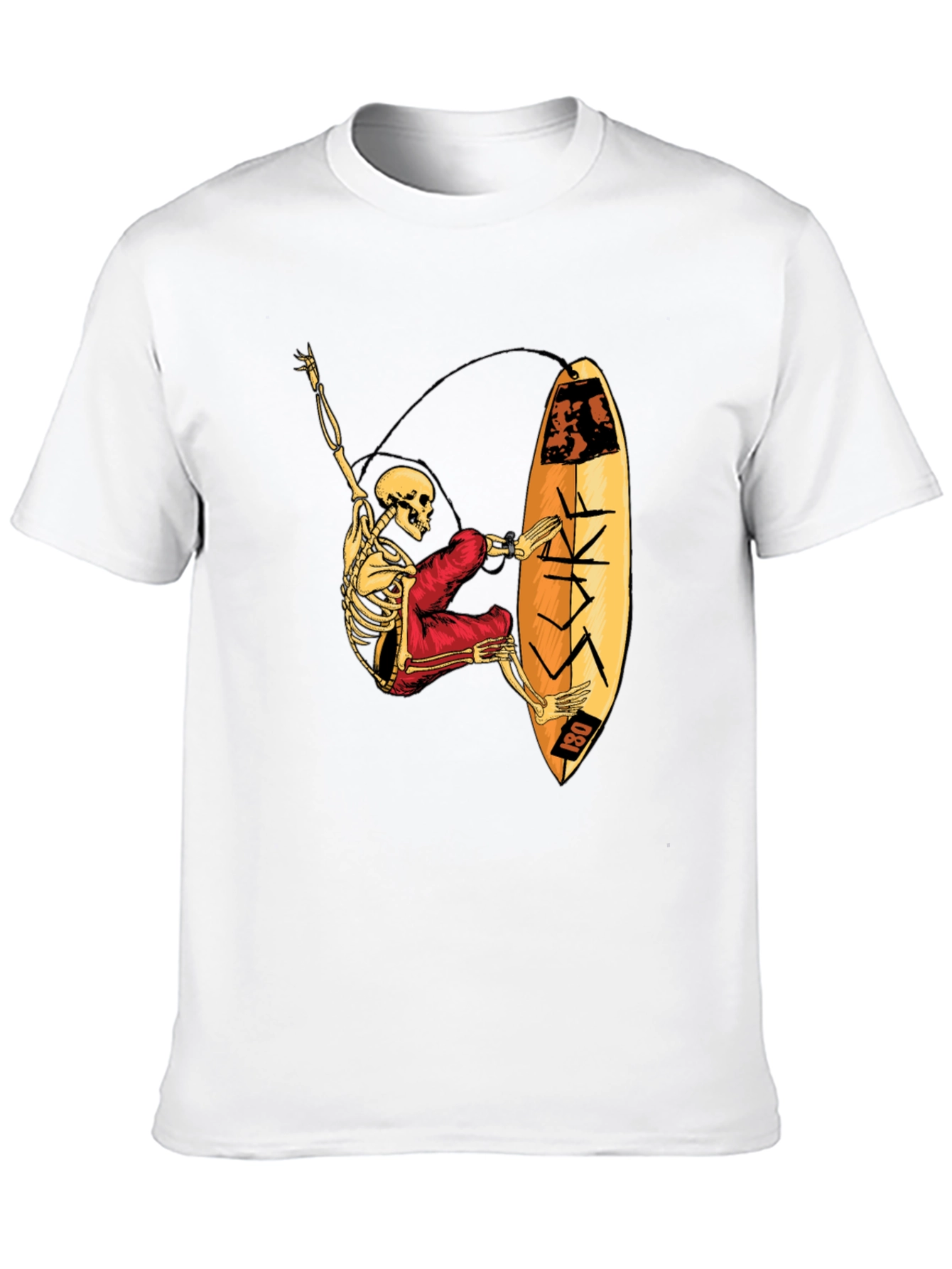 Skeleton Surfer Graphic T-Shirt - Black