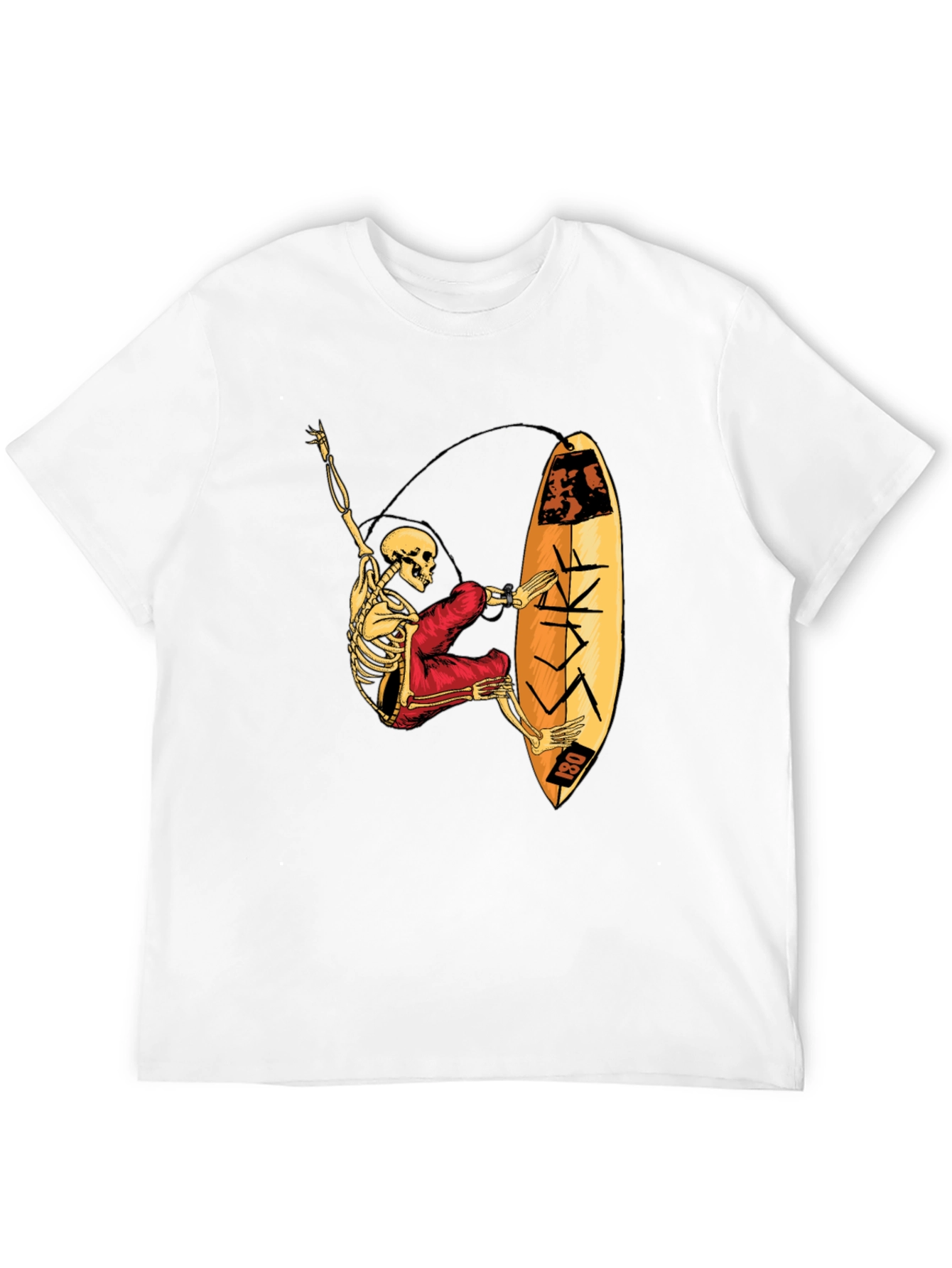 Skeleton Surfer Graphic T-Shirt - Black