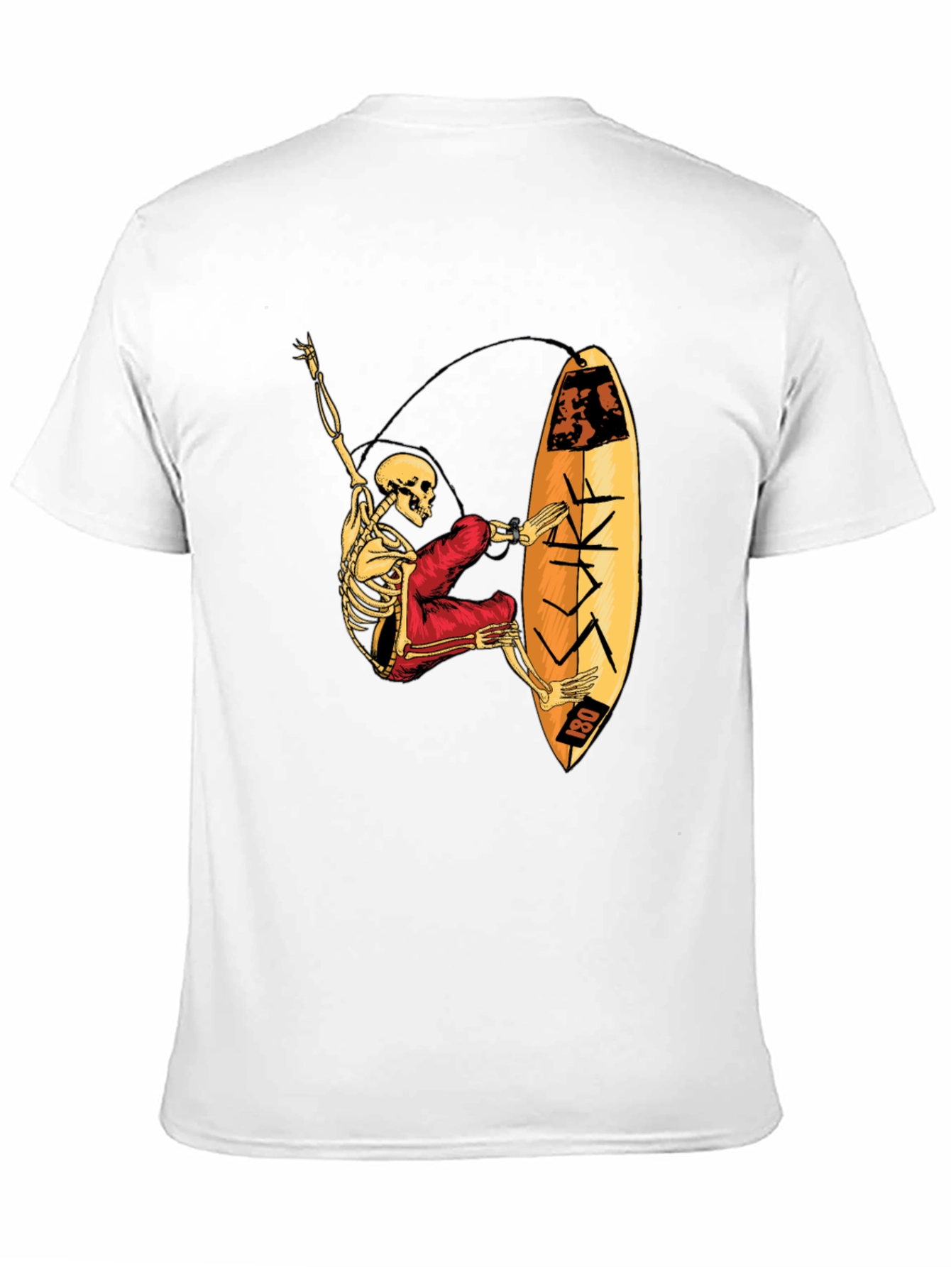 Skeleton Surfer Graphic T-Shirt - Black