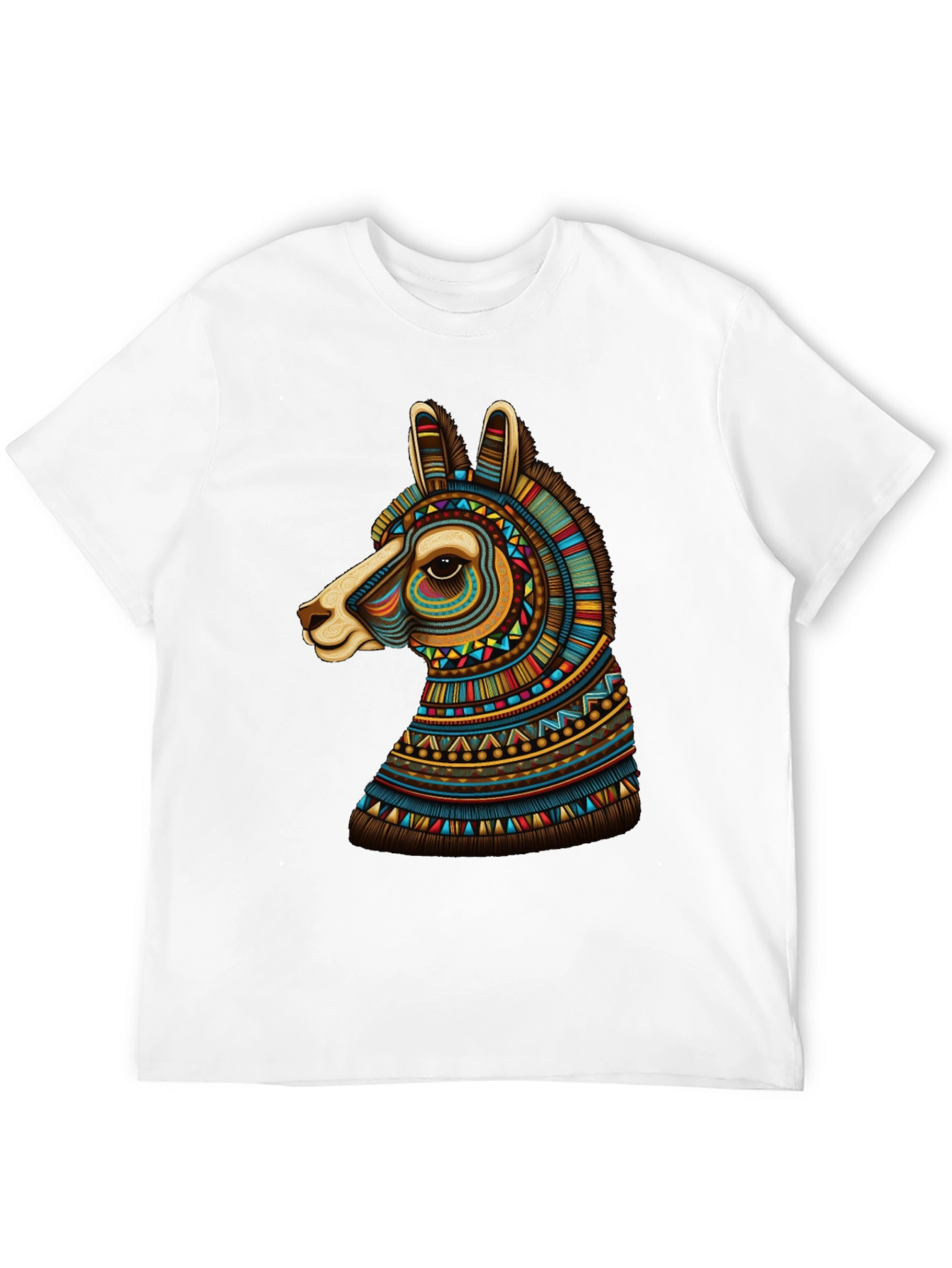Llama Graphic Tee - Unique Tribal Design