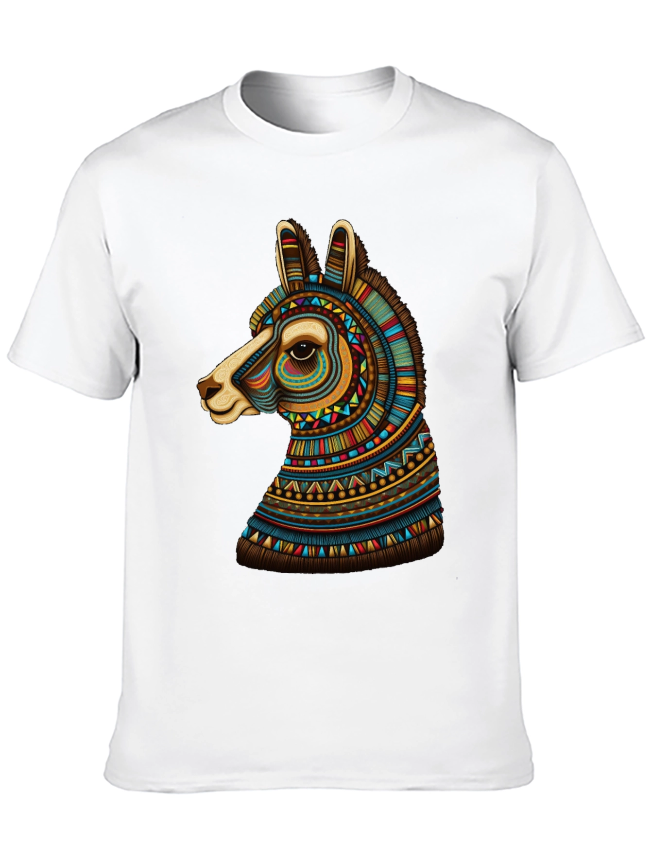 Llama Graphic Tee - Unique Tribal Design