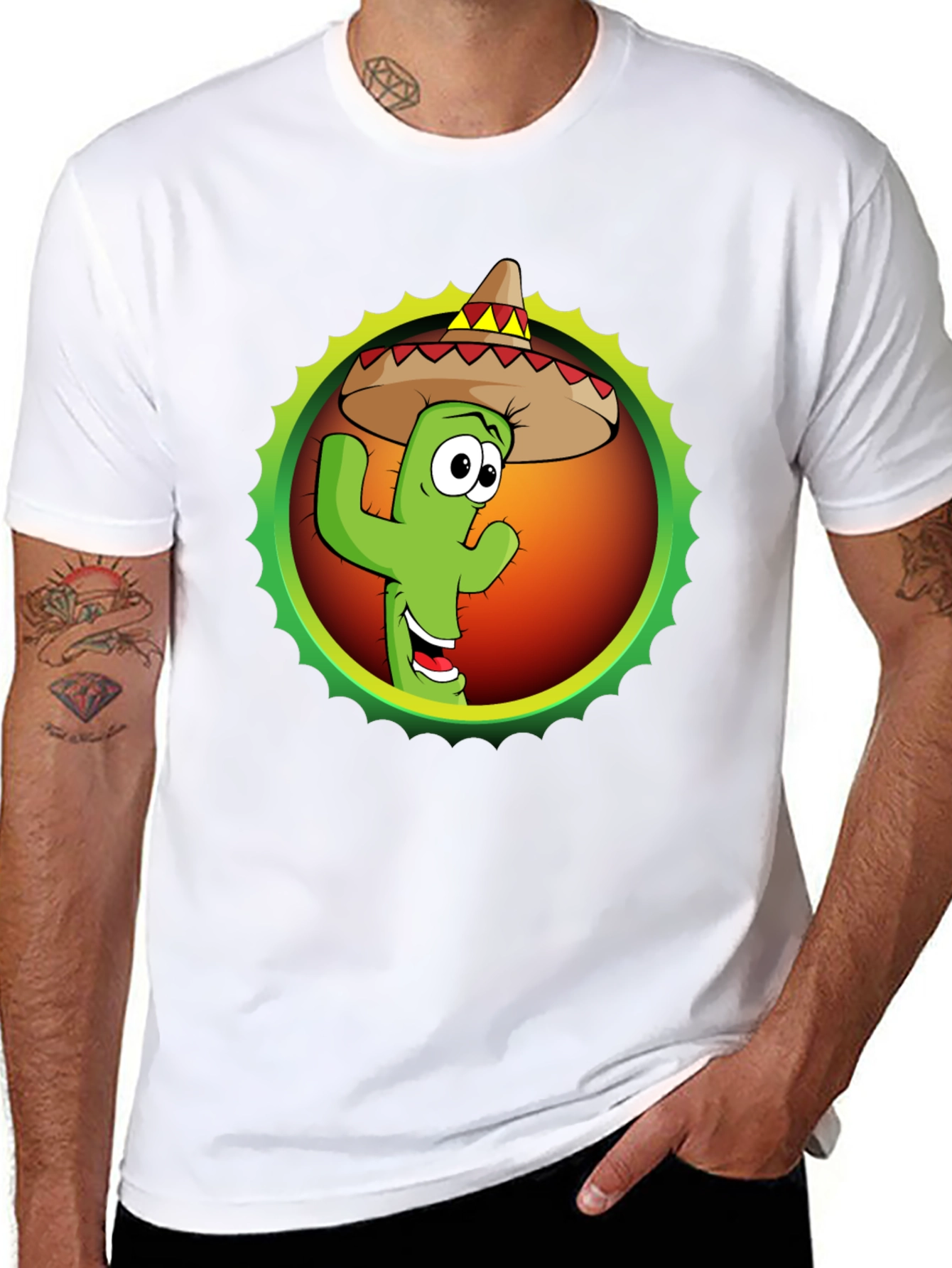 Cactus Sombrero Graphic T-Shirt